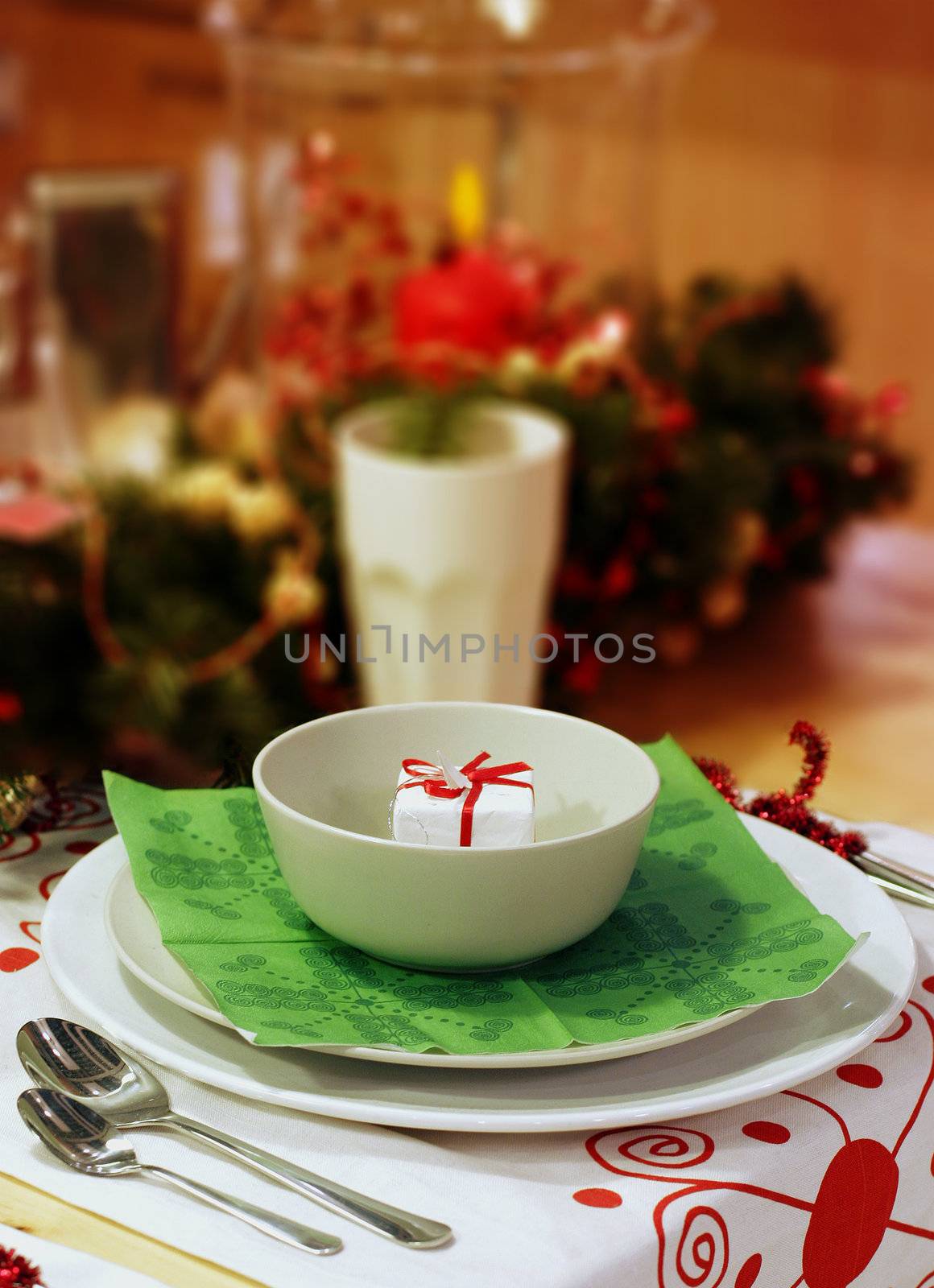 Holiday table awaits the family on Christmas day