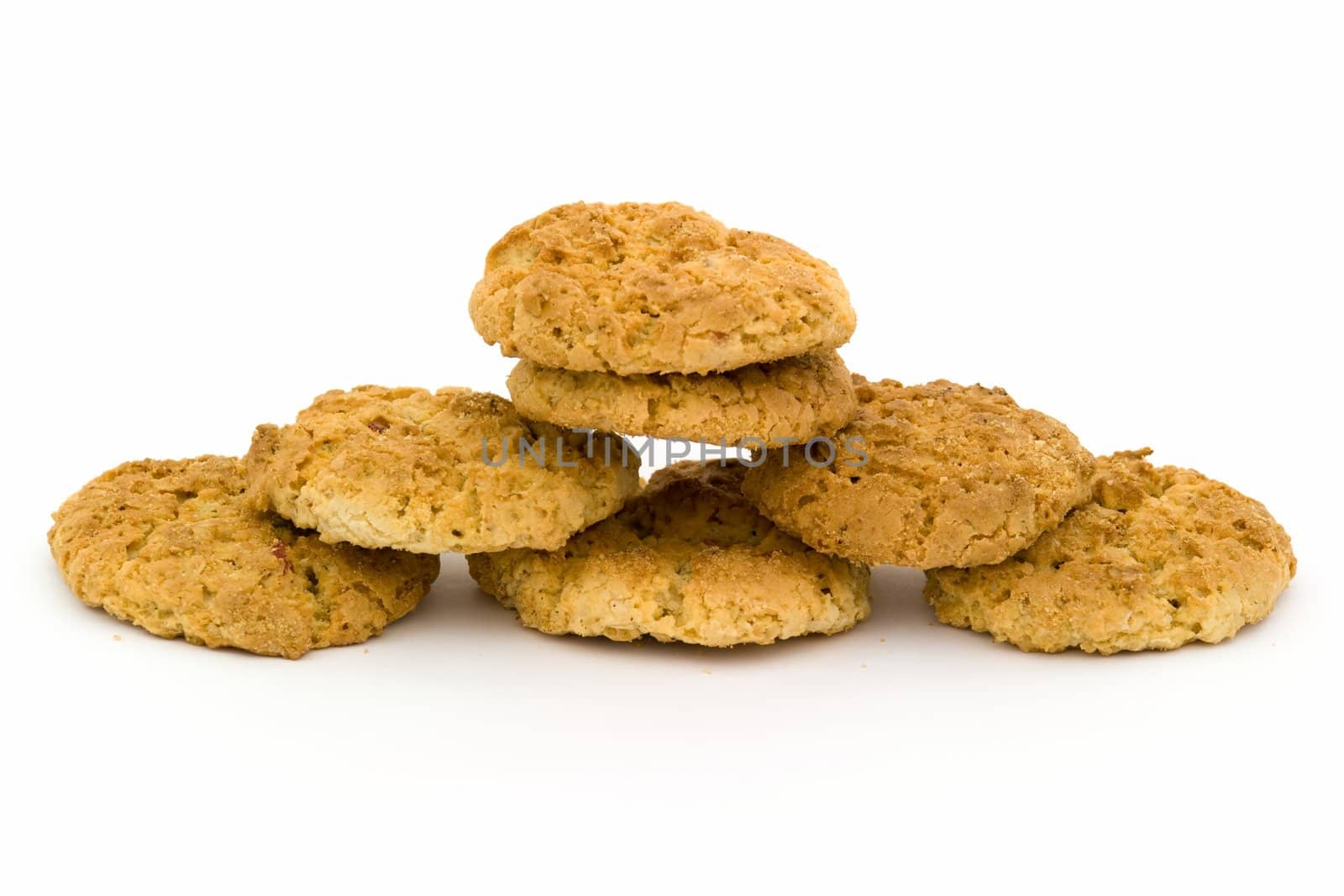 parkin. oatmeal cookies on a white background