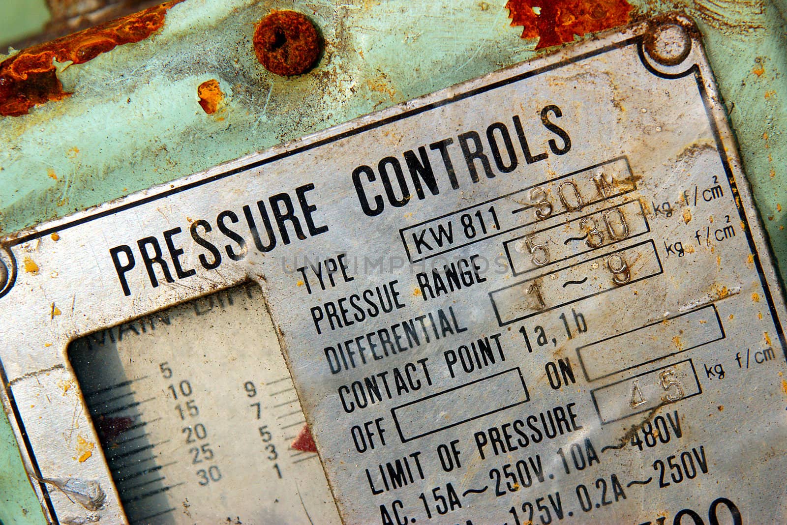 A close-up of an old pressure gauge panel. A visual metaphor for stress and burn out.