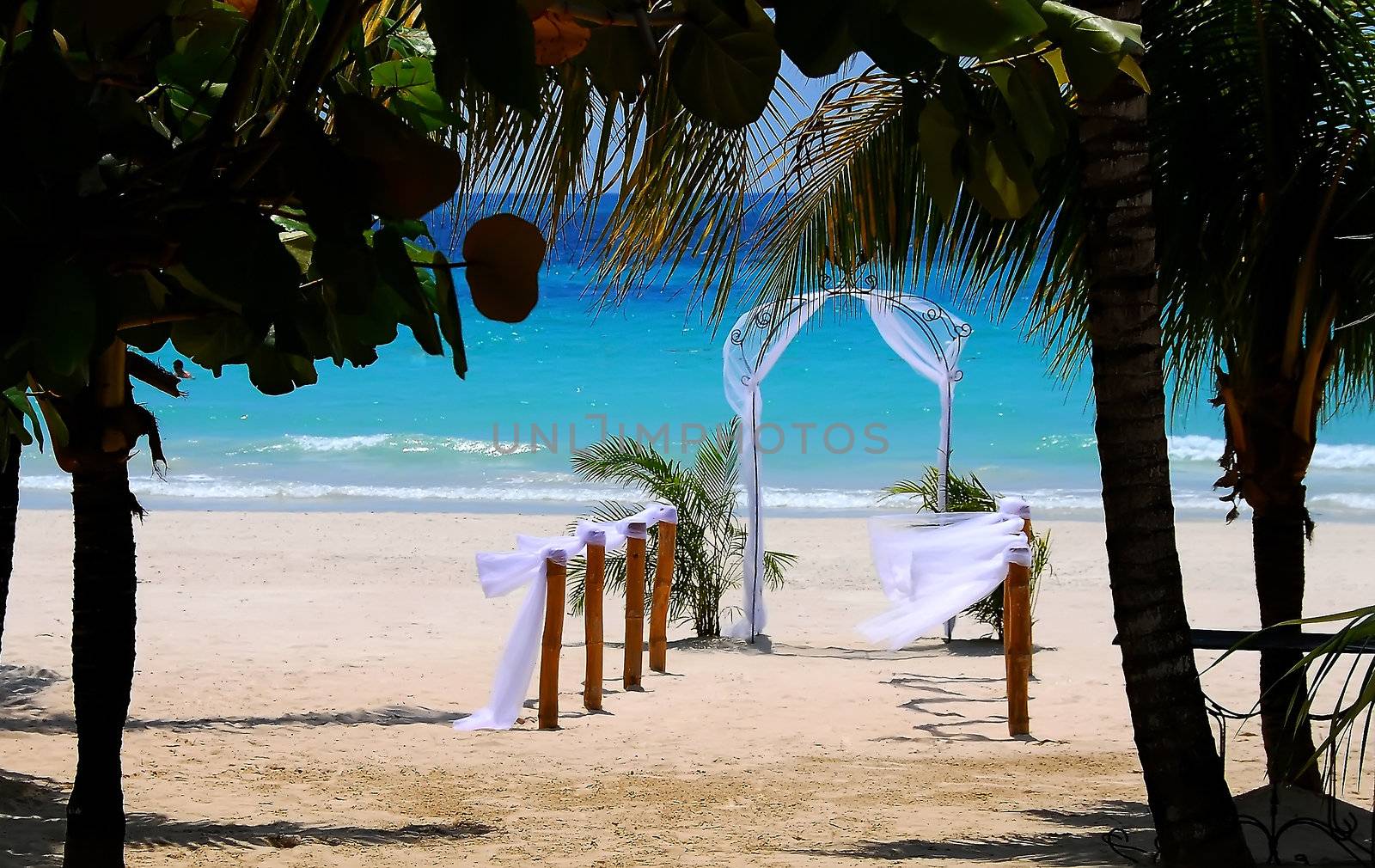 Wedding Arch on Beach in Jamaica