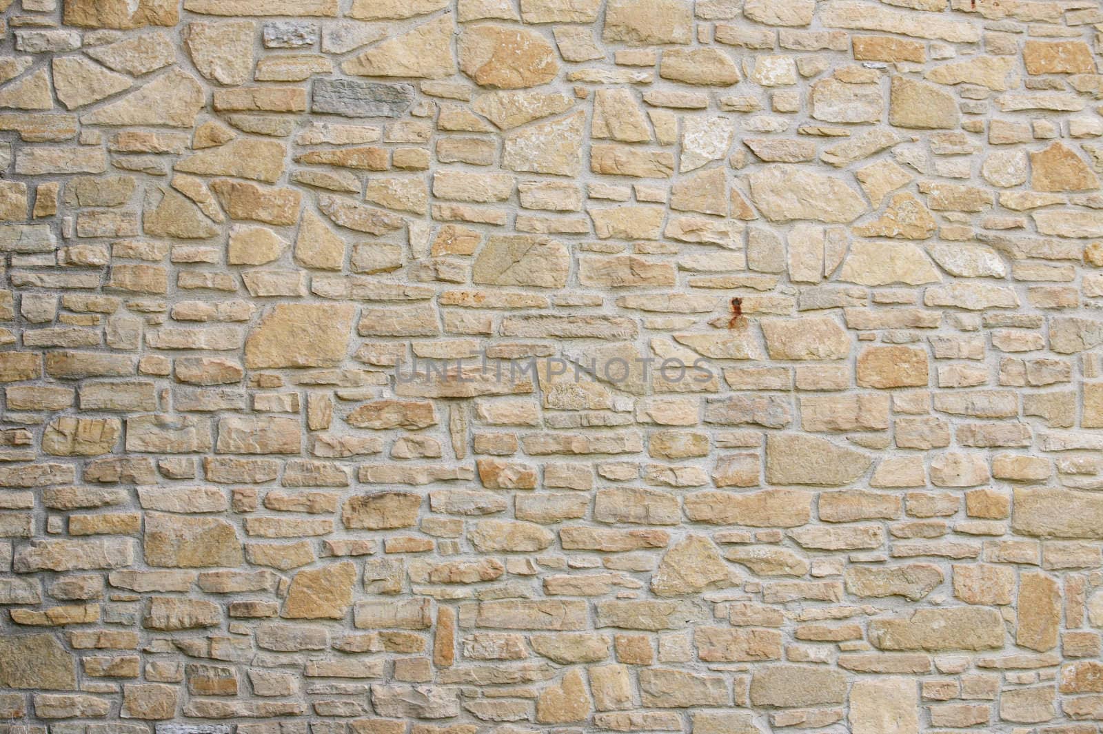 Large expanse of Beige stone wall