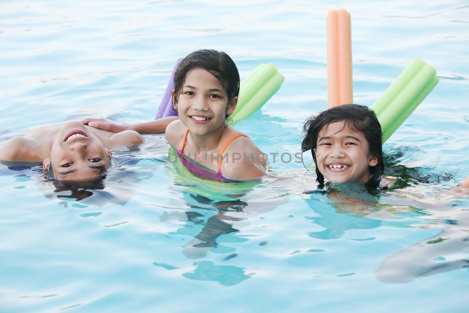 Children having fun in swimming pool