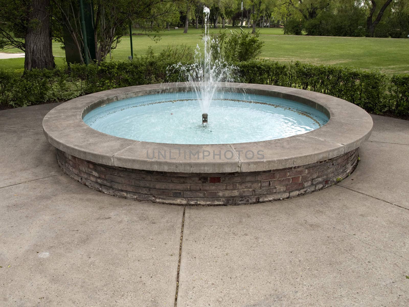 A simple fountain on the legislative grounds in Edmonton, Alberta, Canada.