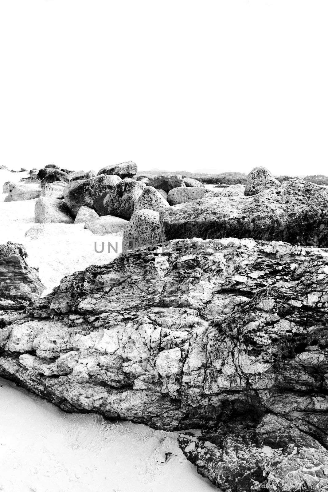 Black and white beach rocks by angietakespics