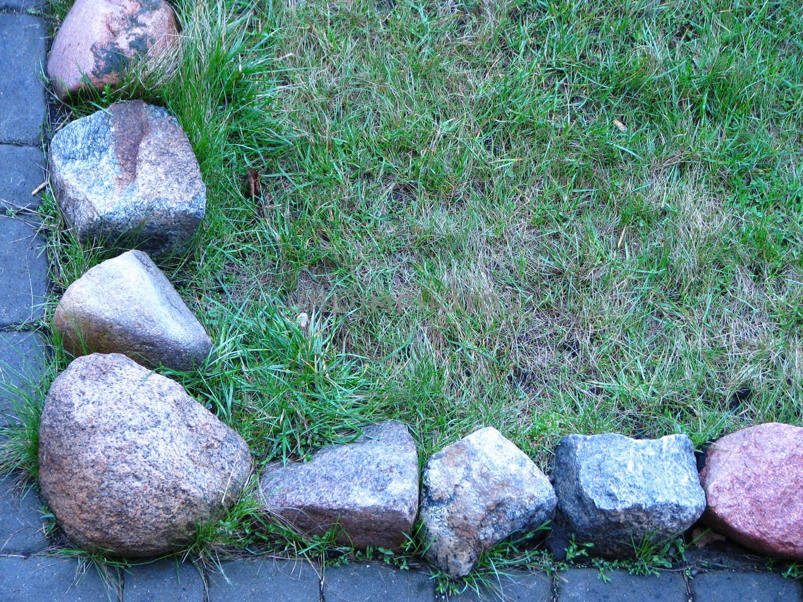 Stones and grass - background