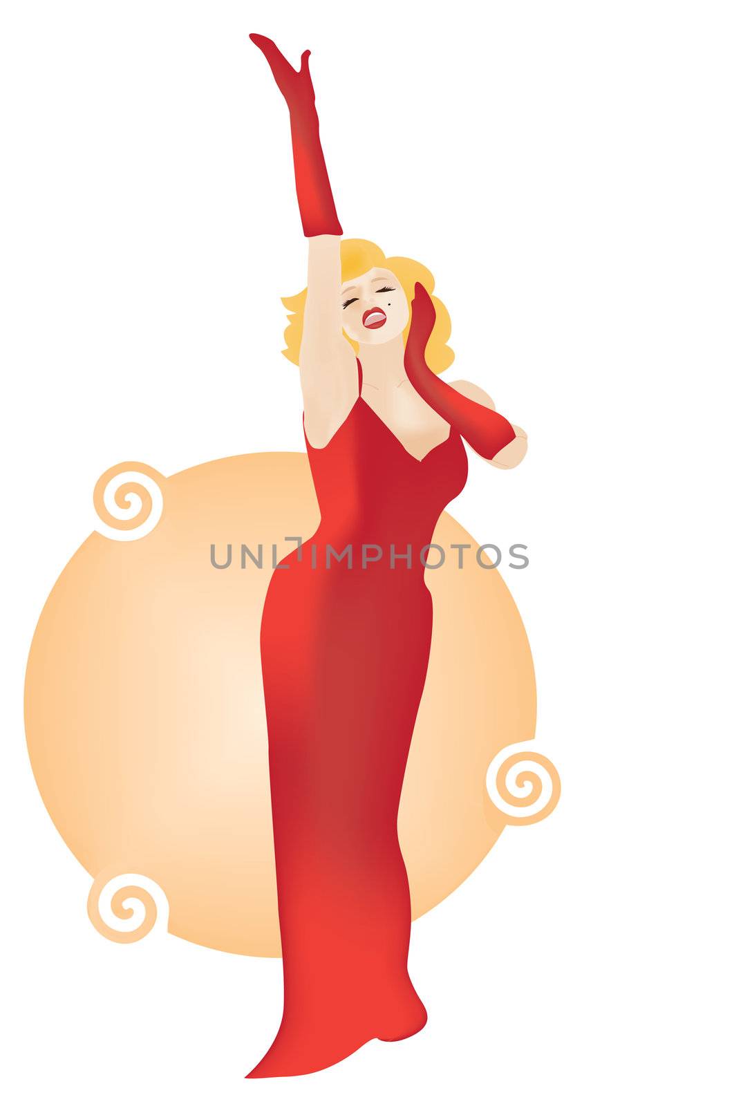 retro singer illustration of Marlyn Monroe