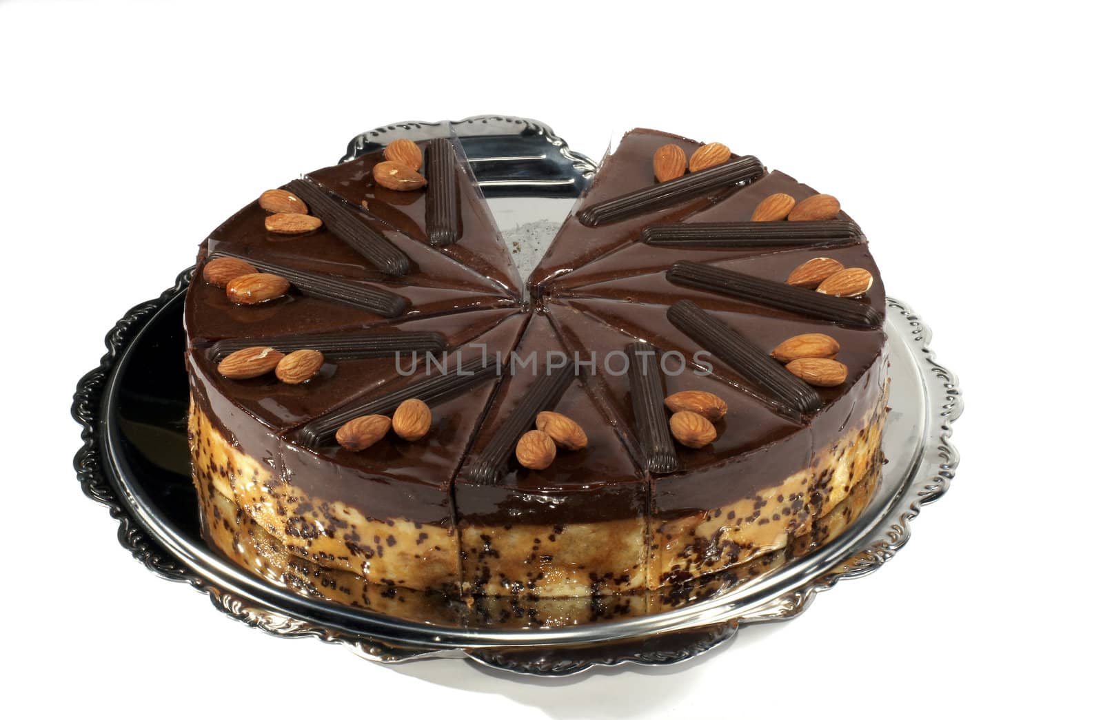 almond cake with chocolate by AlexKhrom