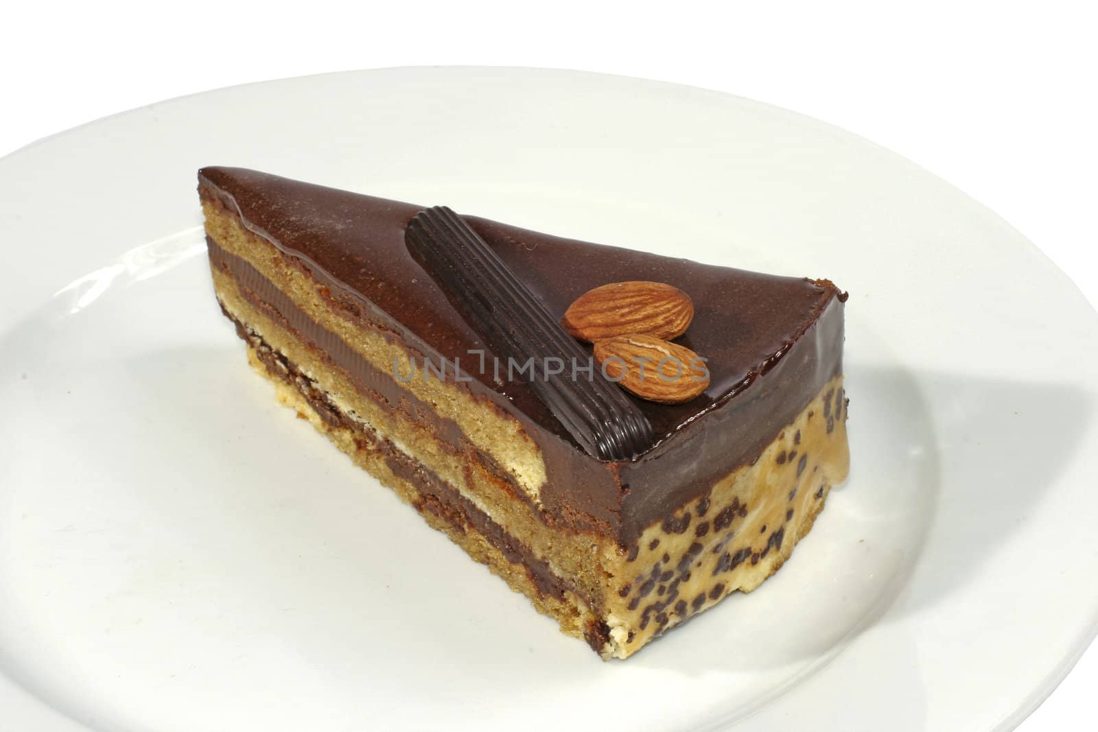 almond cake with chocolate by AlexKhrom
