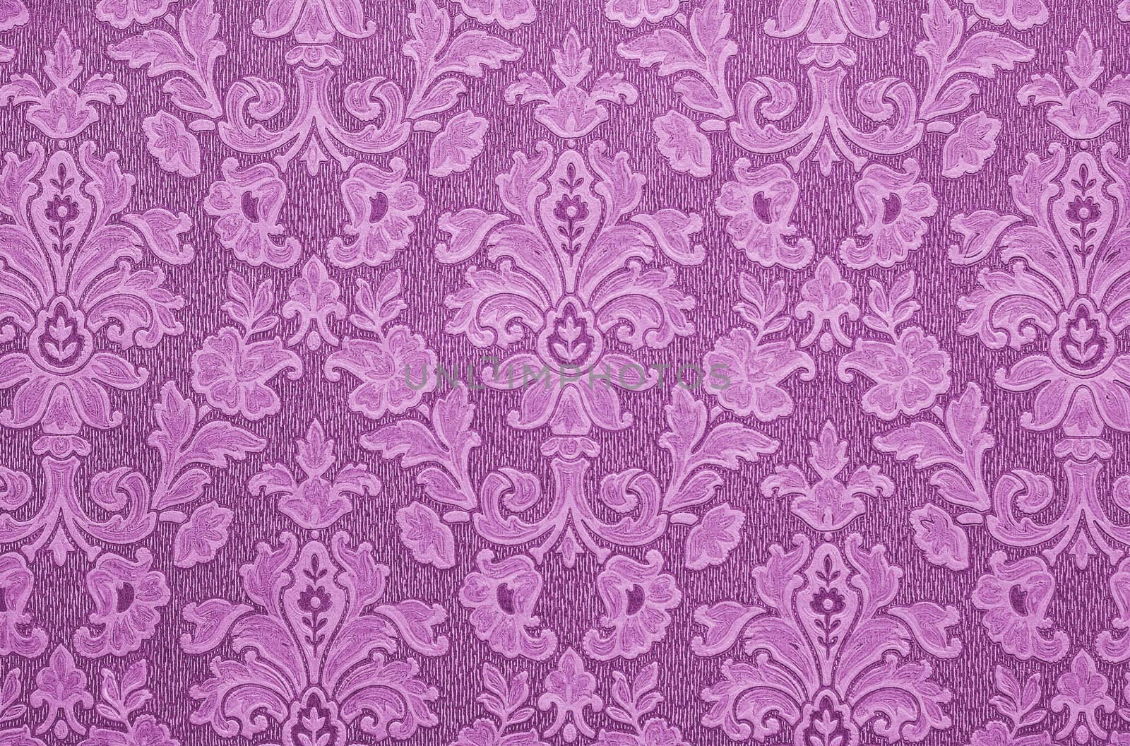 Floral vintage wallpaper background. Old Yellowed orange color.