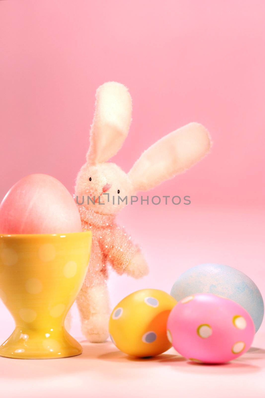 Little rabbit with a colored egg by Sandralise