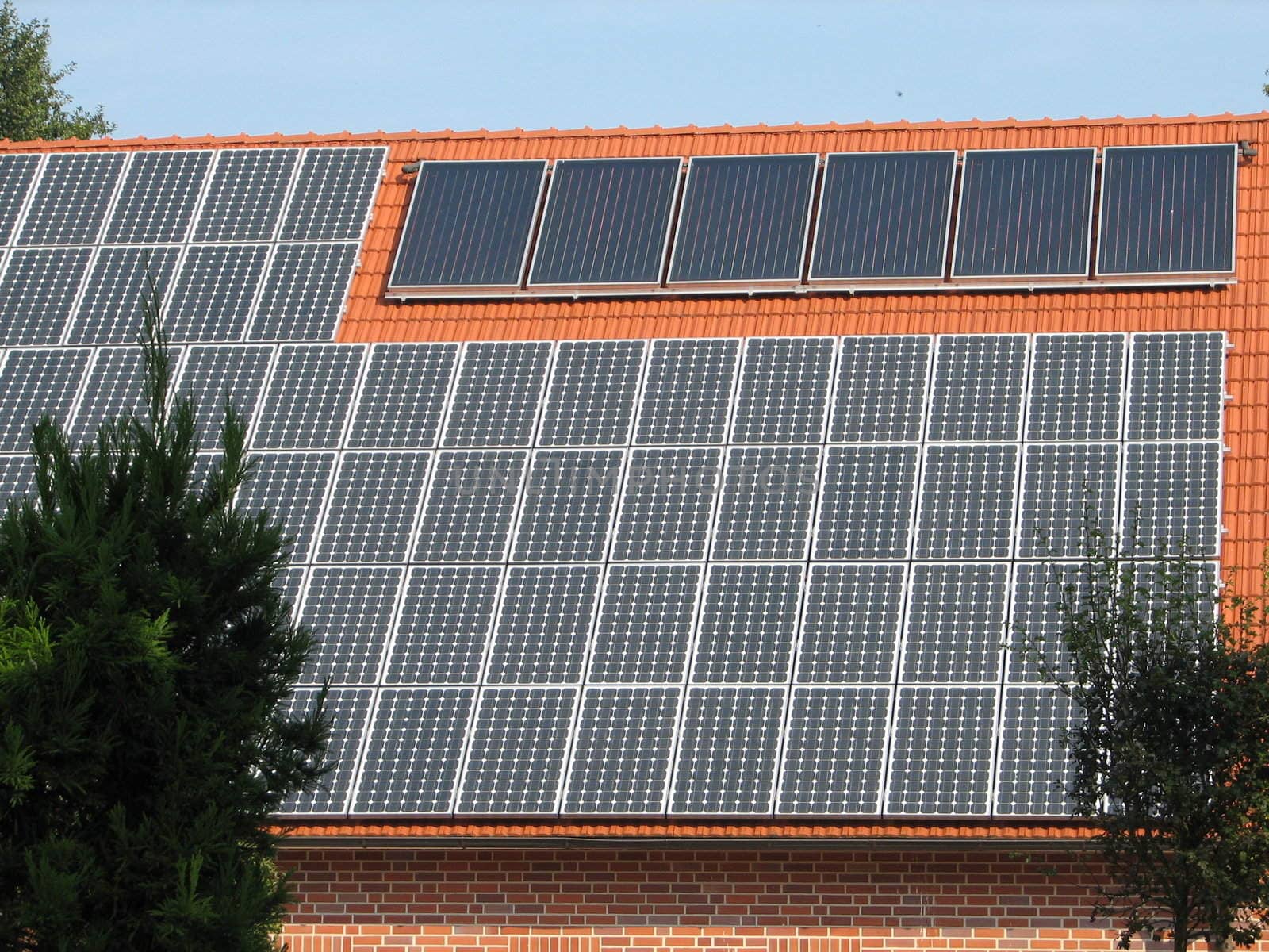solar energy panels, roof, northern Germany, 2007
