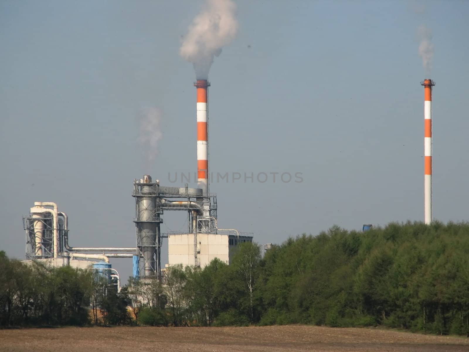 Chimneys, smoking, northern Germany, 2008