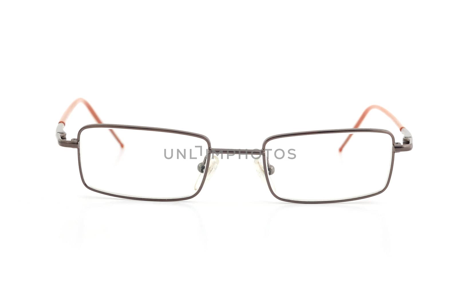 dioptric spectacles on white background