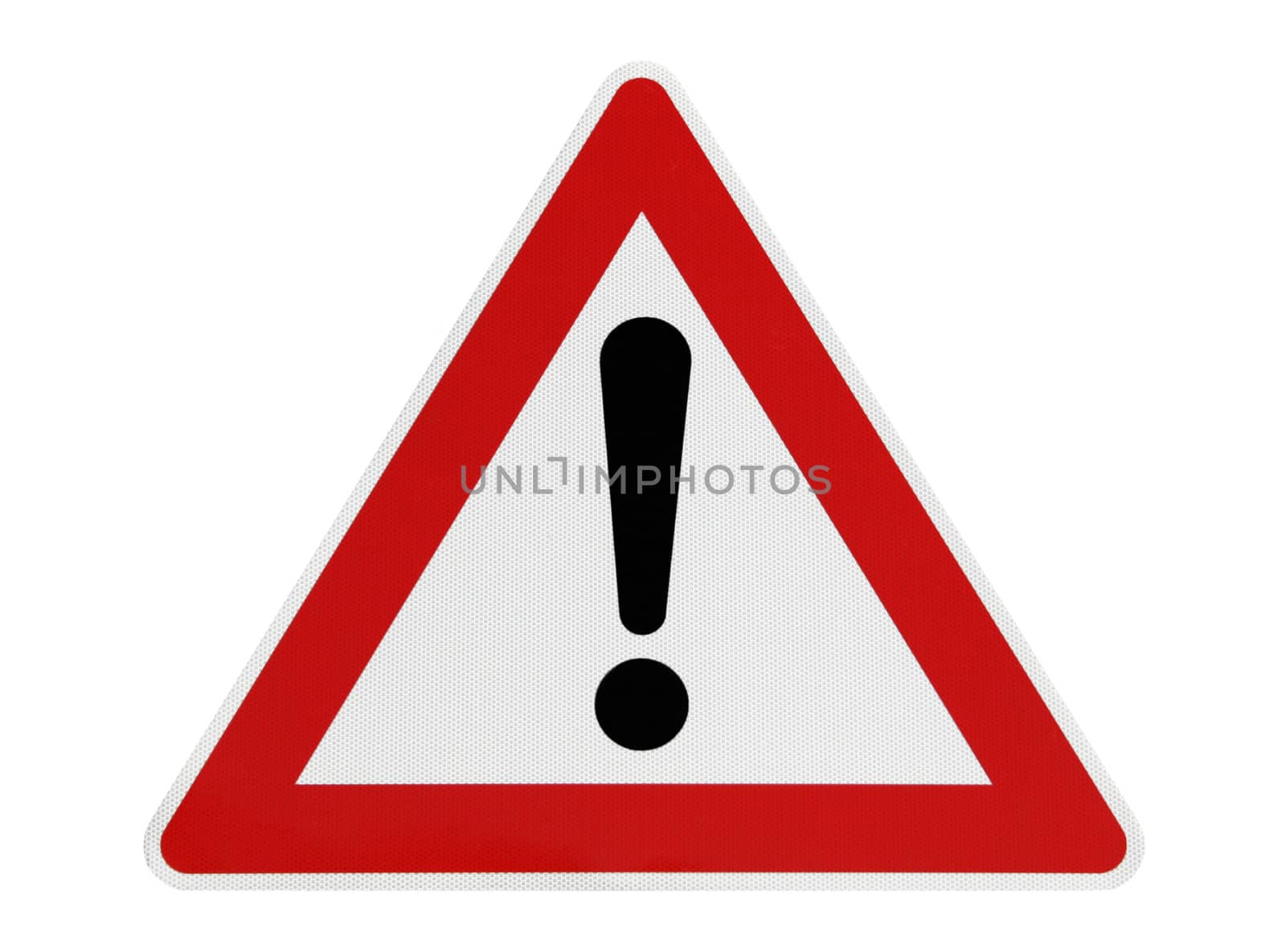 This image shows a attention road sign with white background