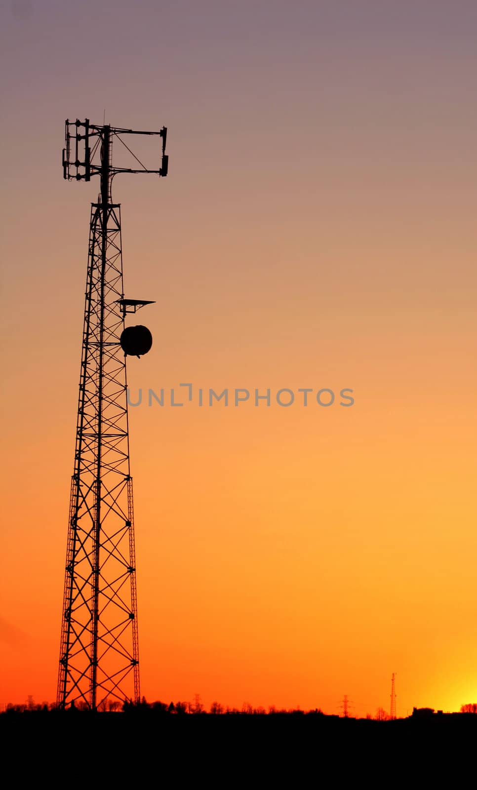 Cell Phone Tower Silhouette by ca2hill