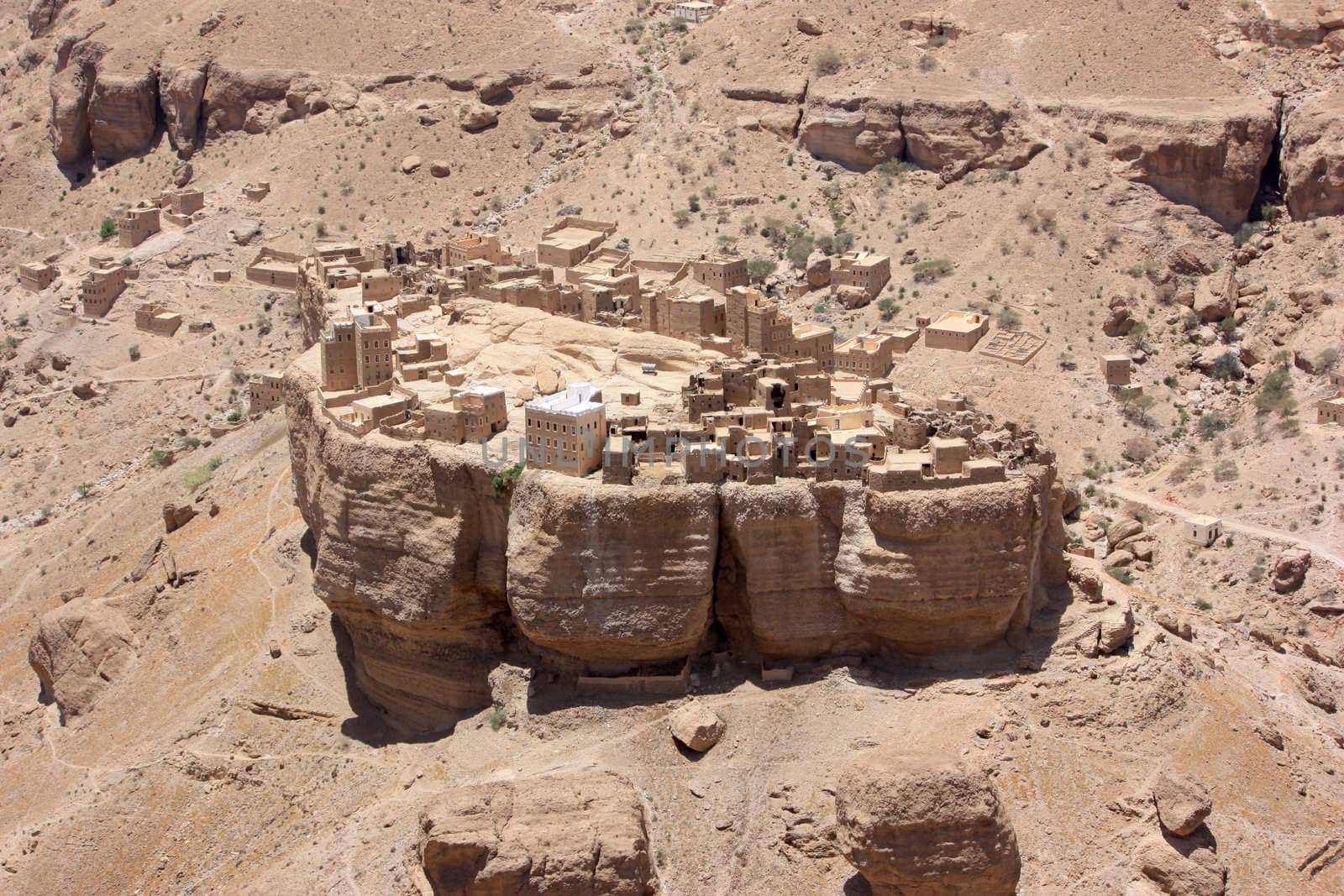 Mud-brick village in Yemen