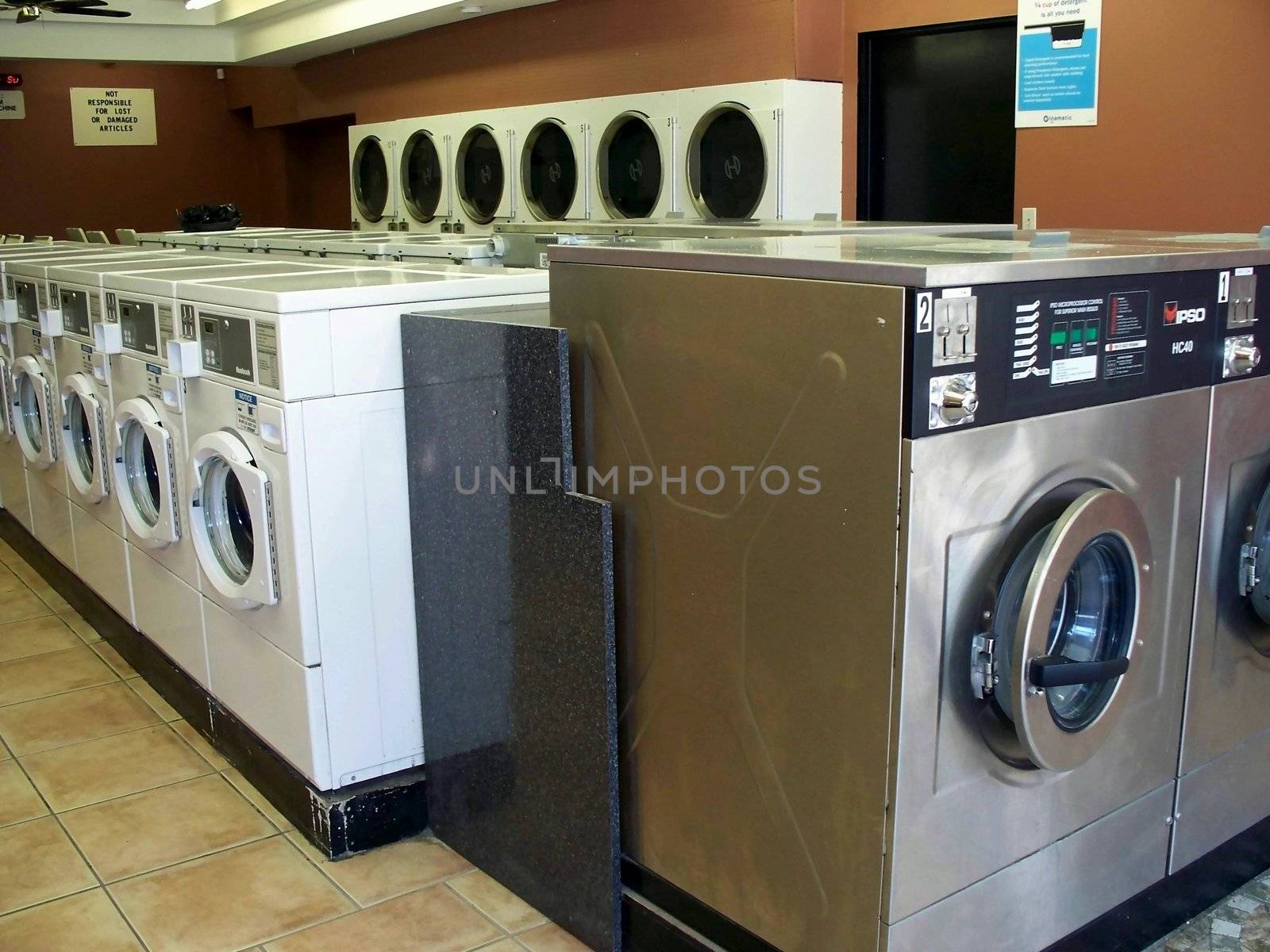 Laundromat
washing machines and dryers ready to use at the laundromat