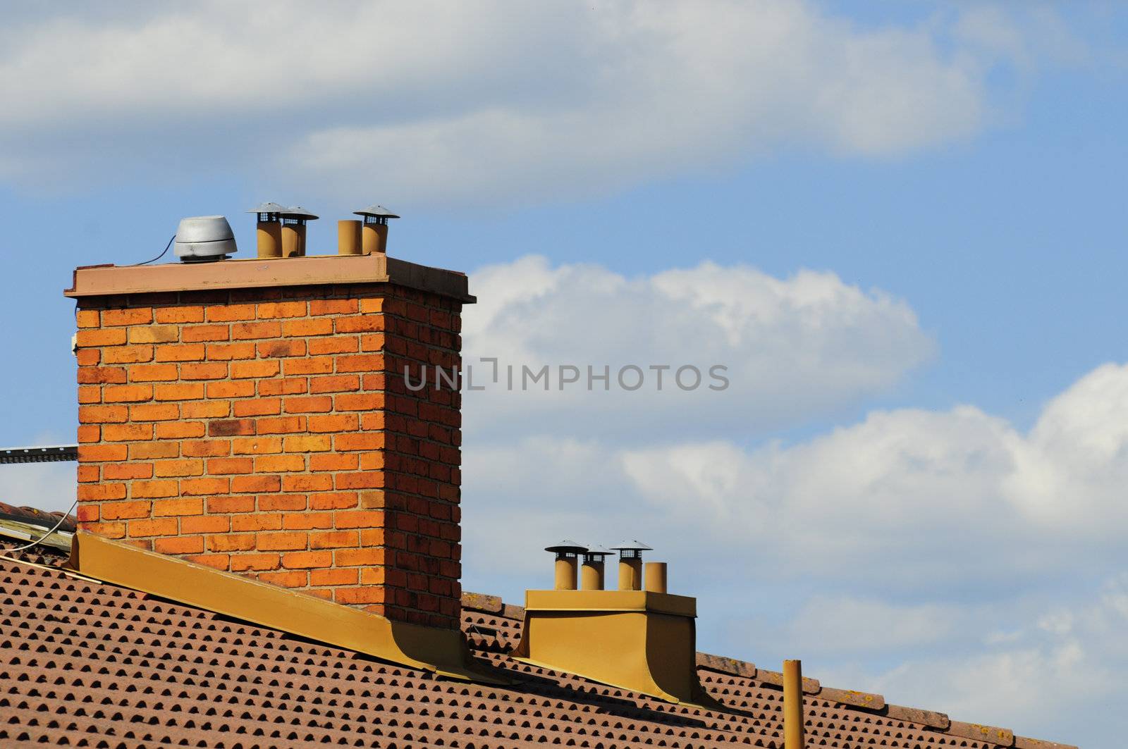 chimneys on roof