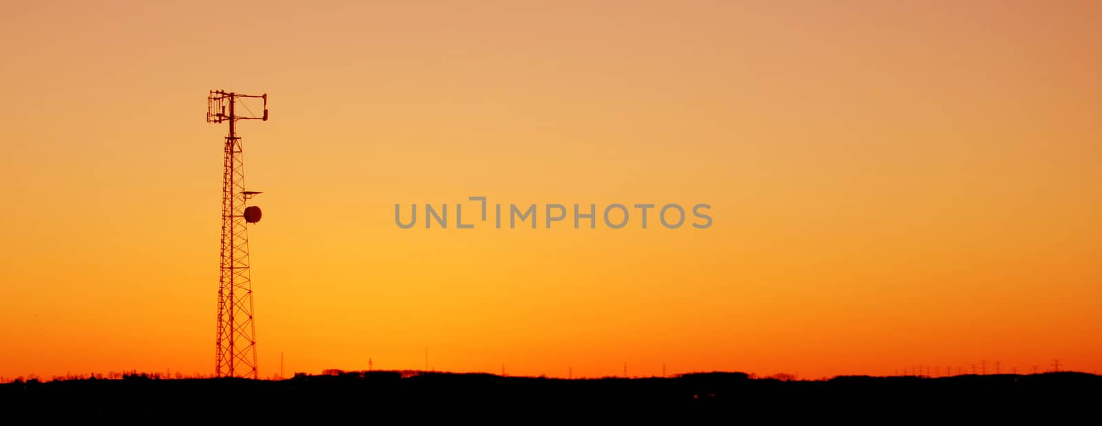 Orange Cell Tower Silhouette by ca2hill