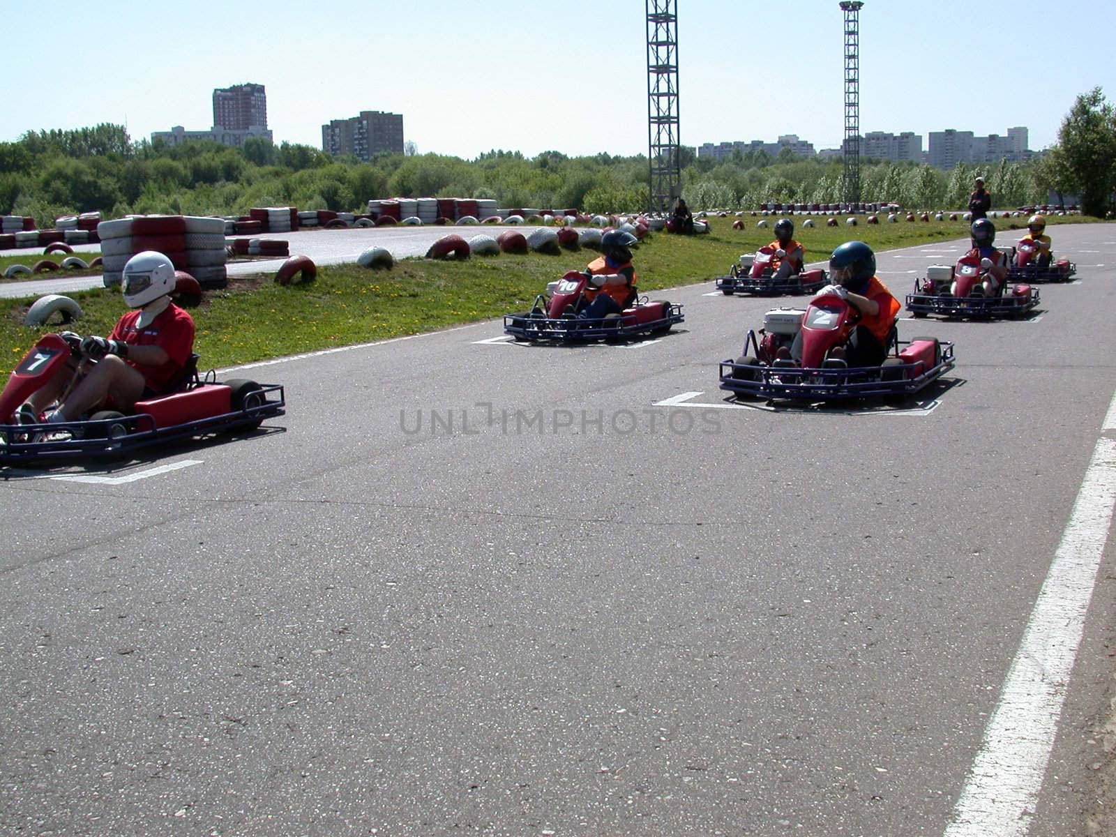 The competitions on karting. auto sport. no trademarks