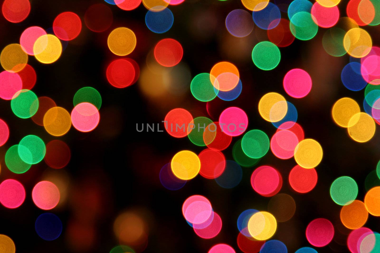 A defocused shot of Christmas lights.