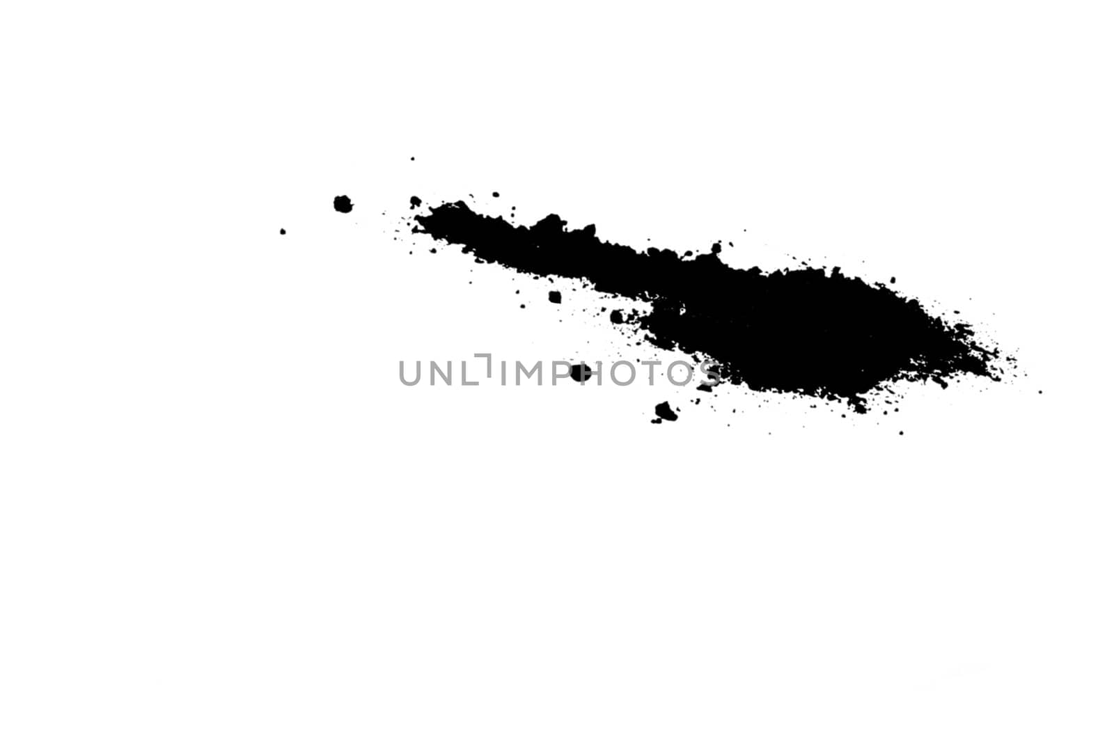 A splatter of ink splashes across a white background.