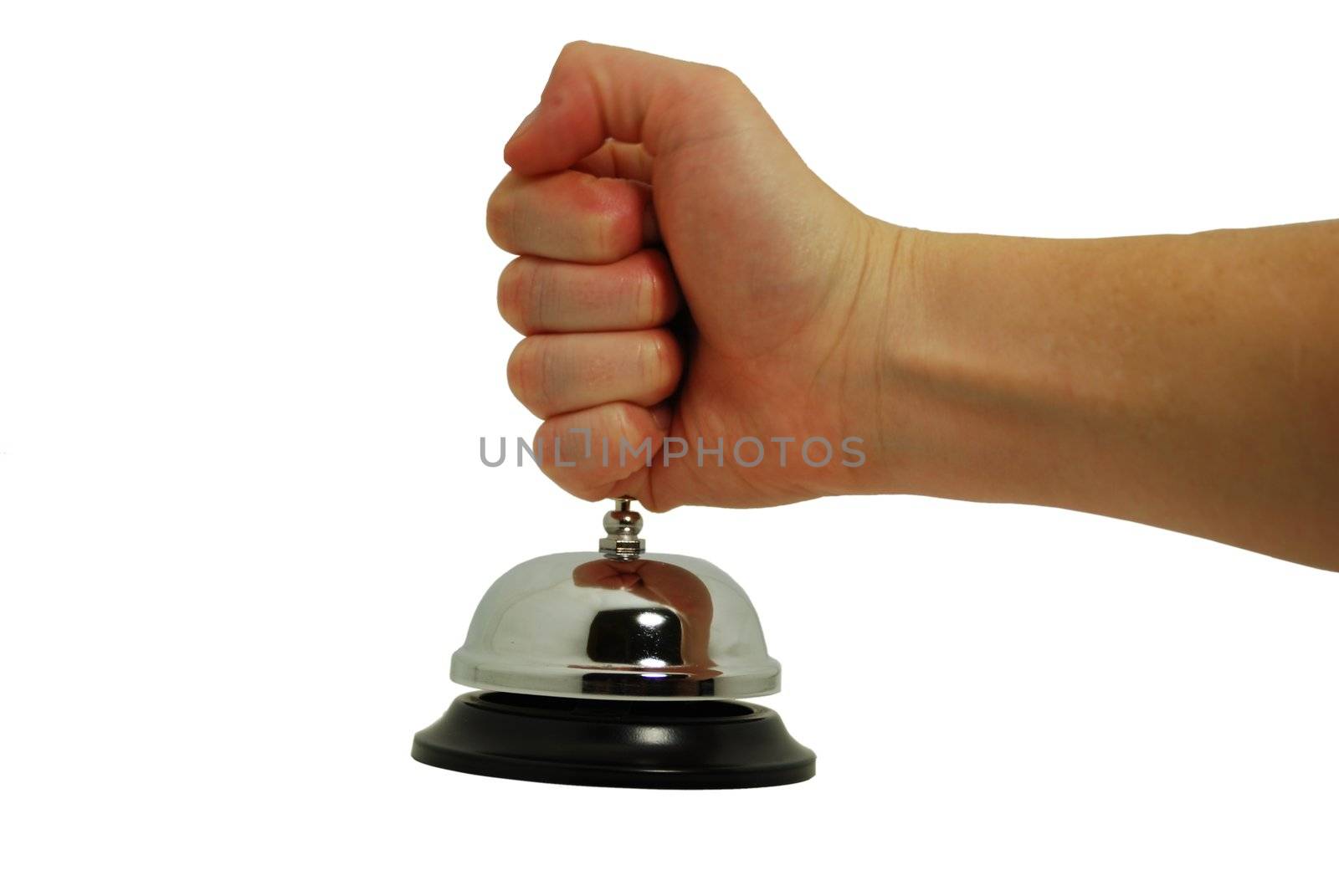 A frustrated customer pounds on the service bell.