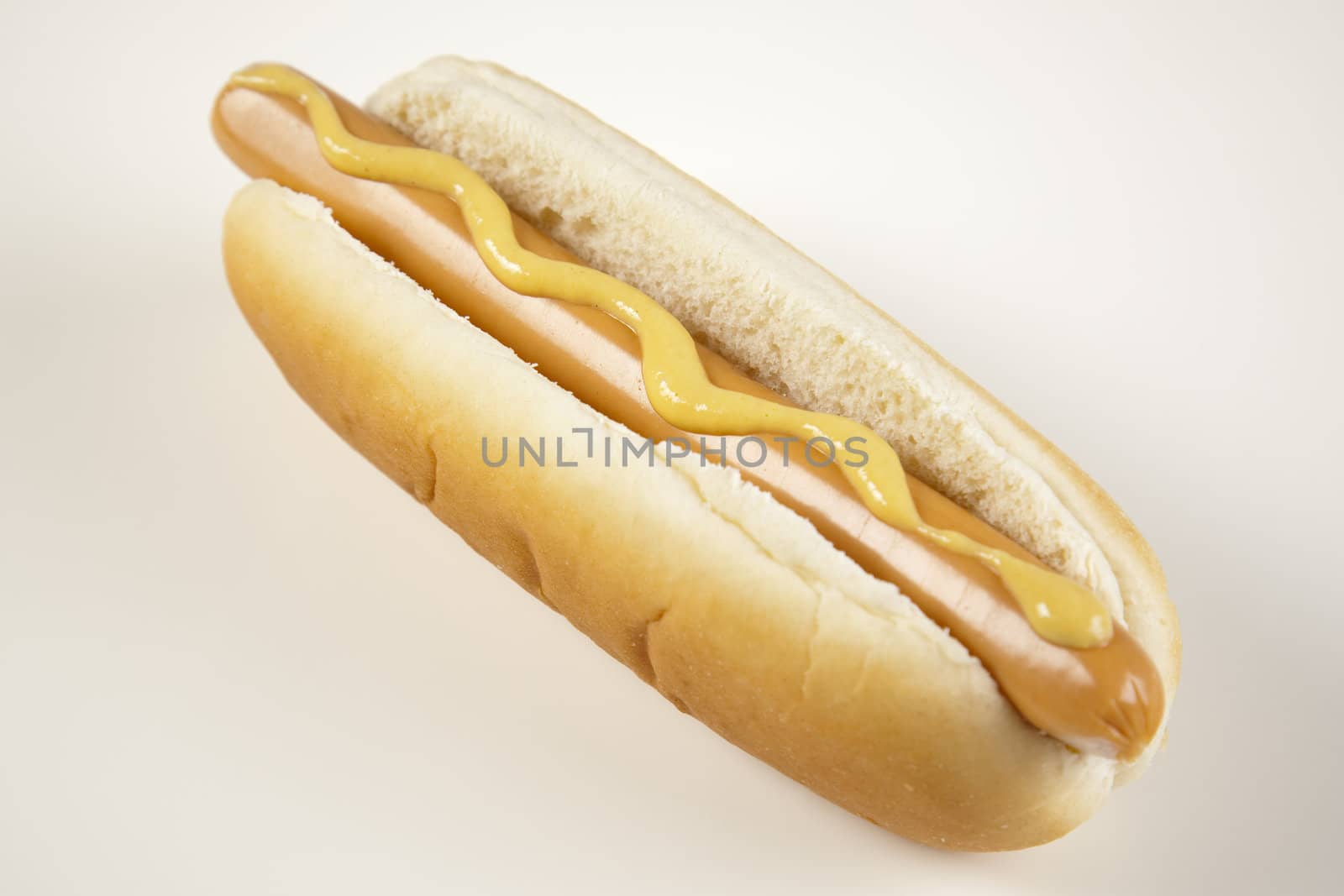 Hot dog on white with soft shadow