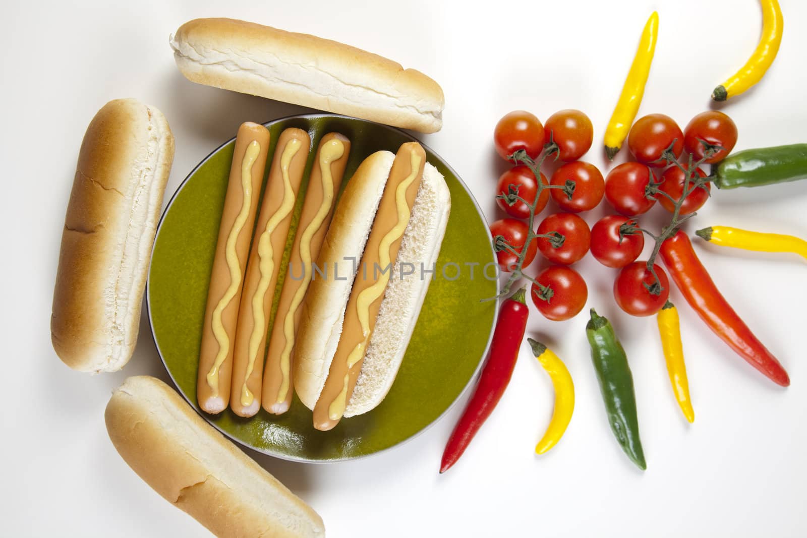 Hot dog on white with soft shadow by shiffti