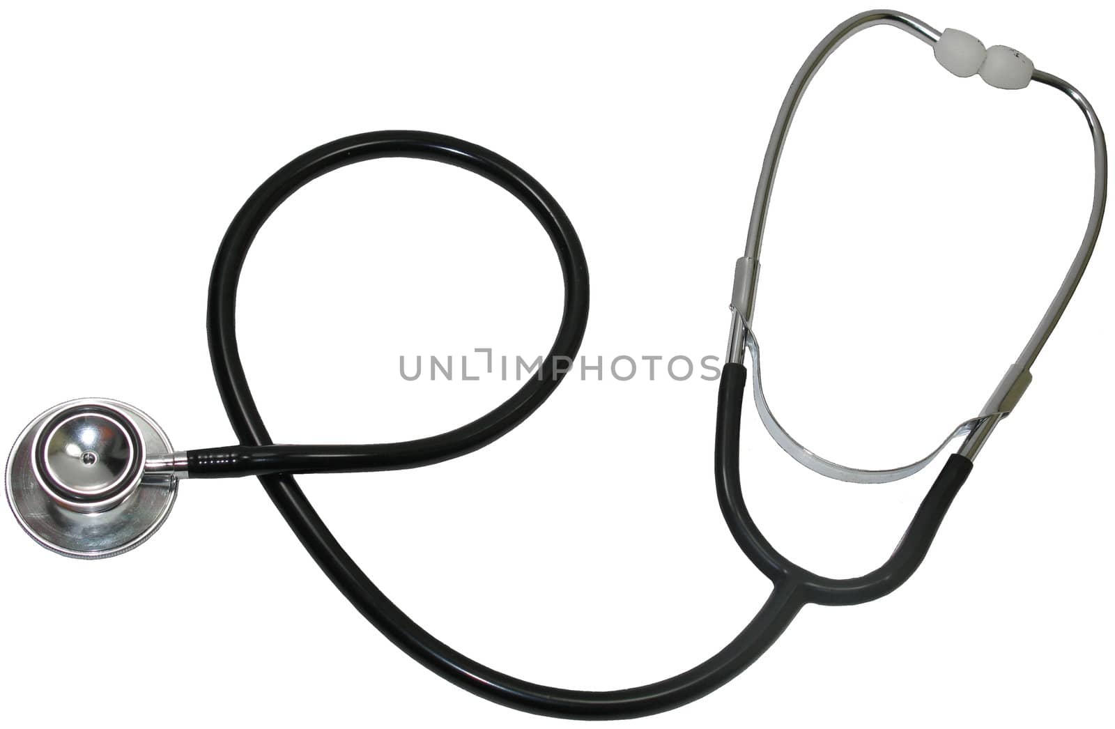 Stethoscope against a white background.