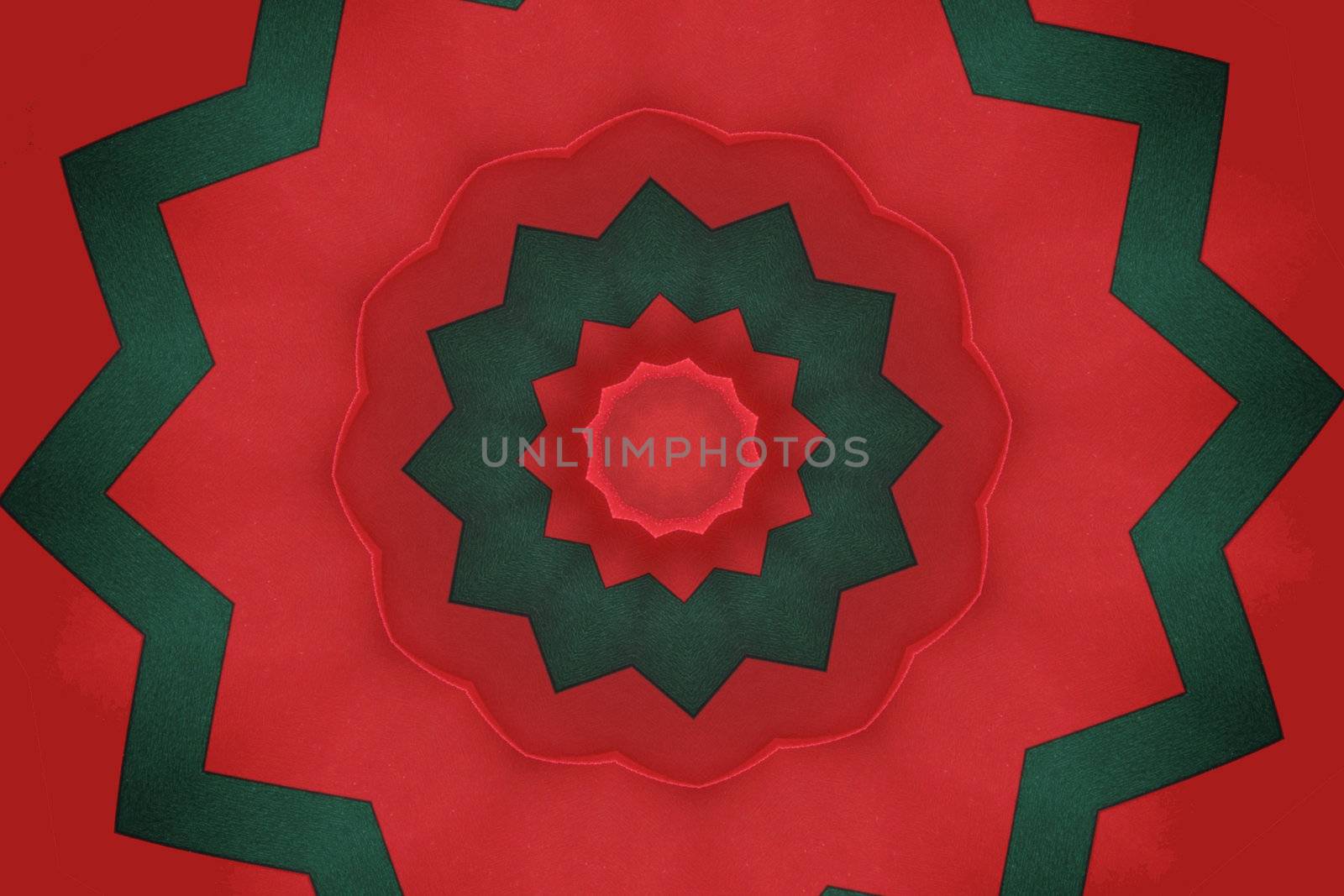 red and green abstract with stars in graduated sizes