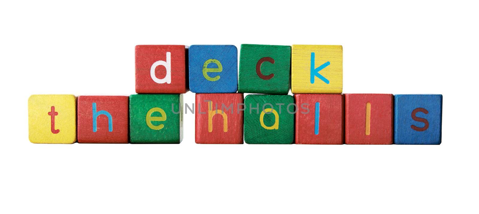 deck the halls in children's block letters by nebari