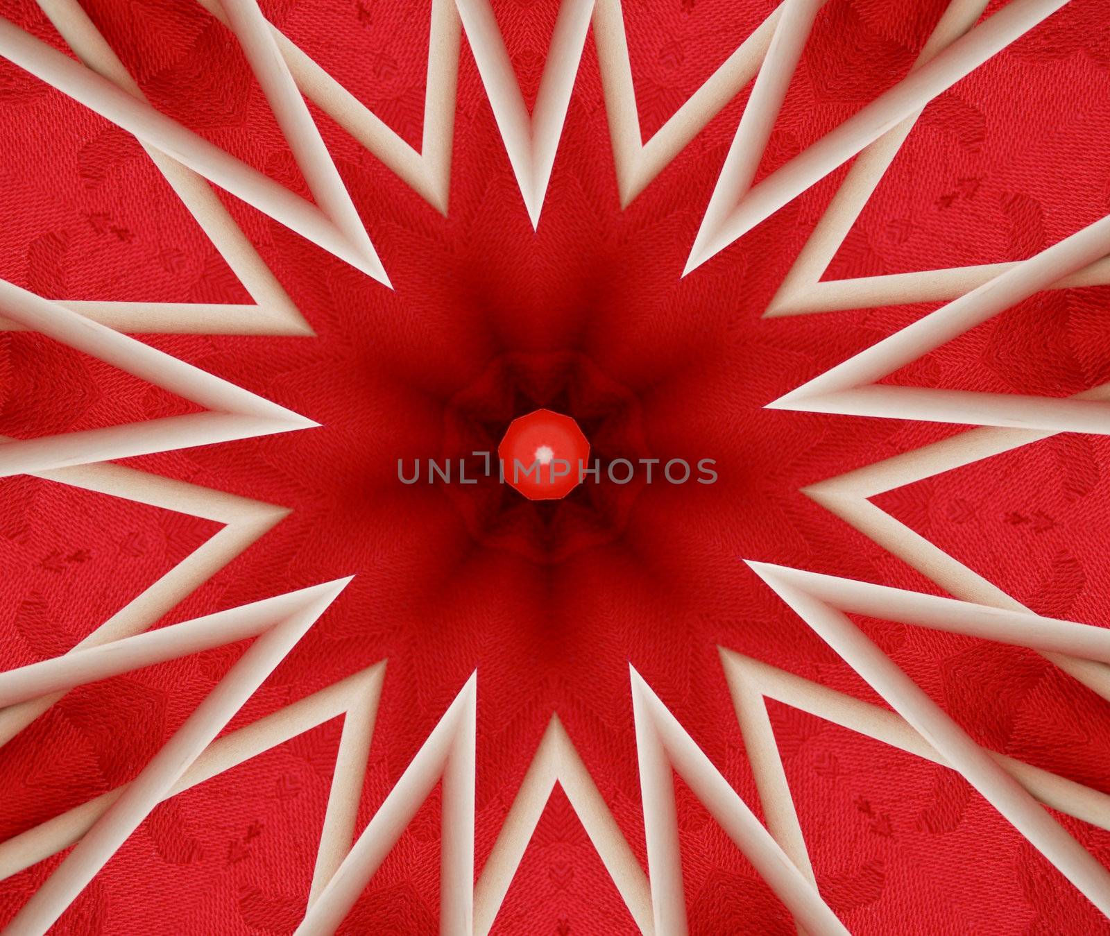 red and white star abstract by nebari