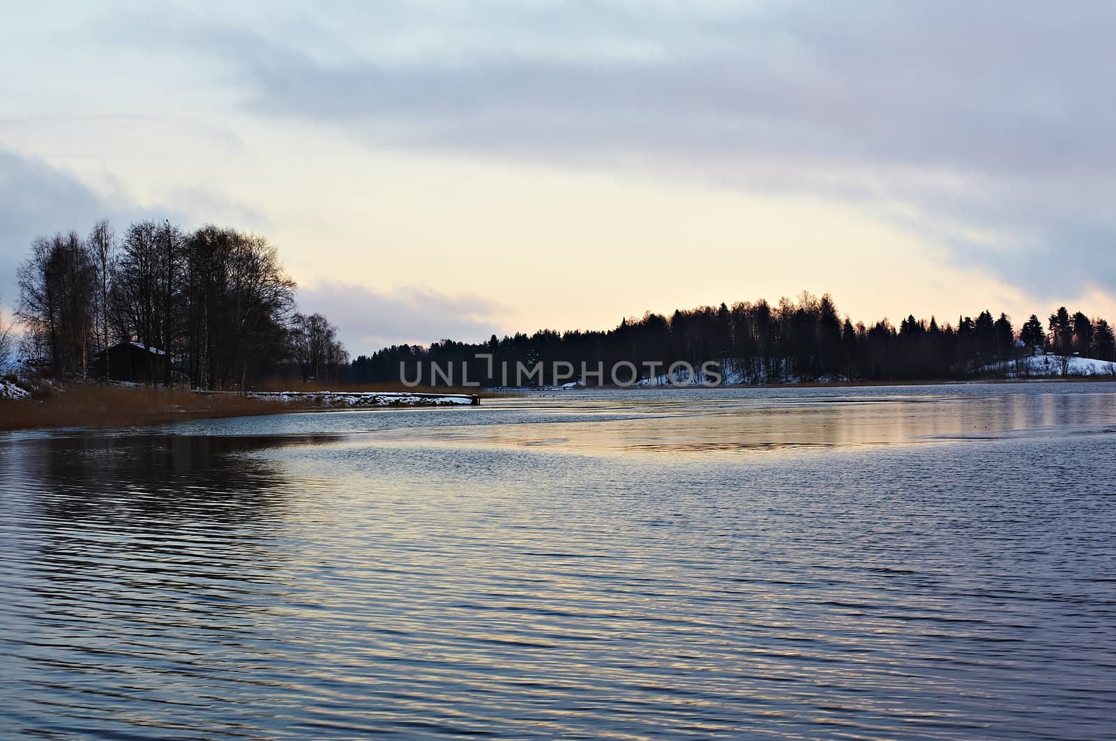 Autumn landscape from the lake