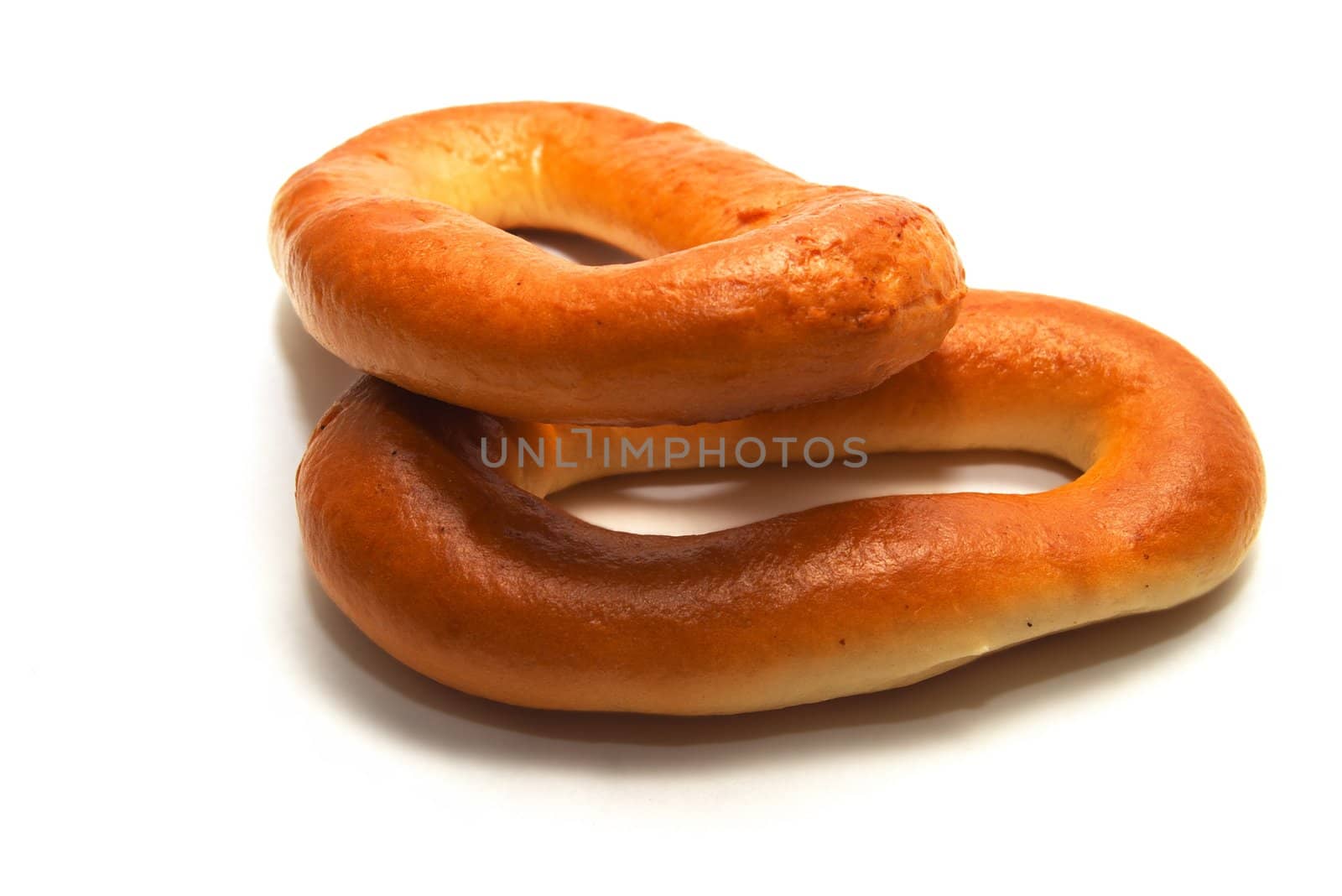 photo of the bagels on white background