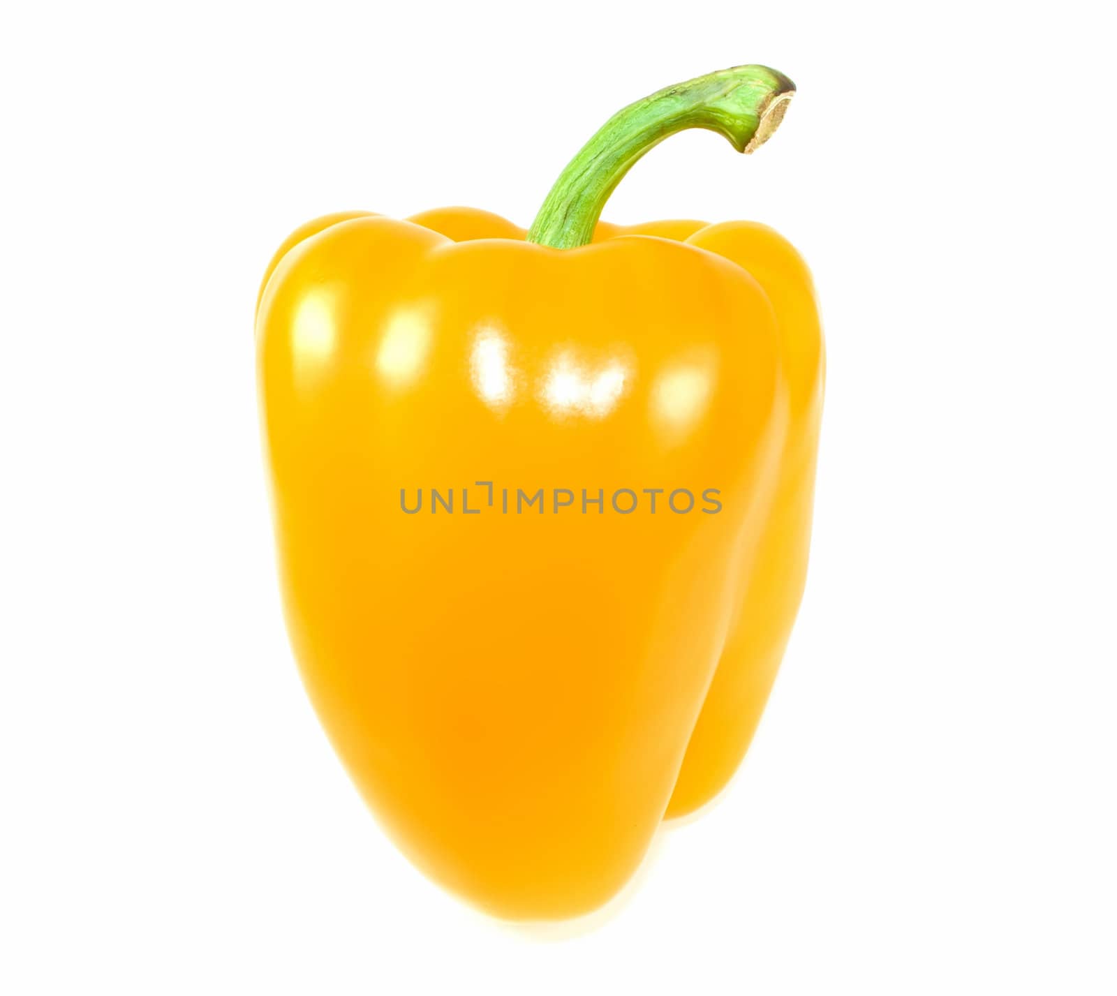 Fresh yellow pepper isolated on white