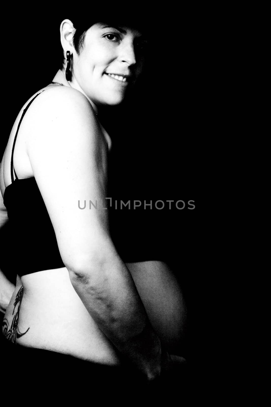 Pregnant women - black and white high contrast by mypstudio