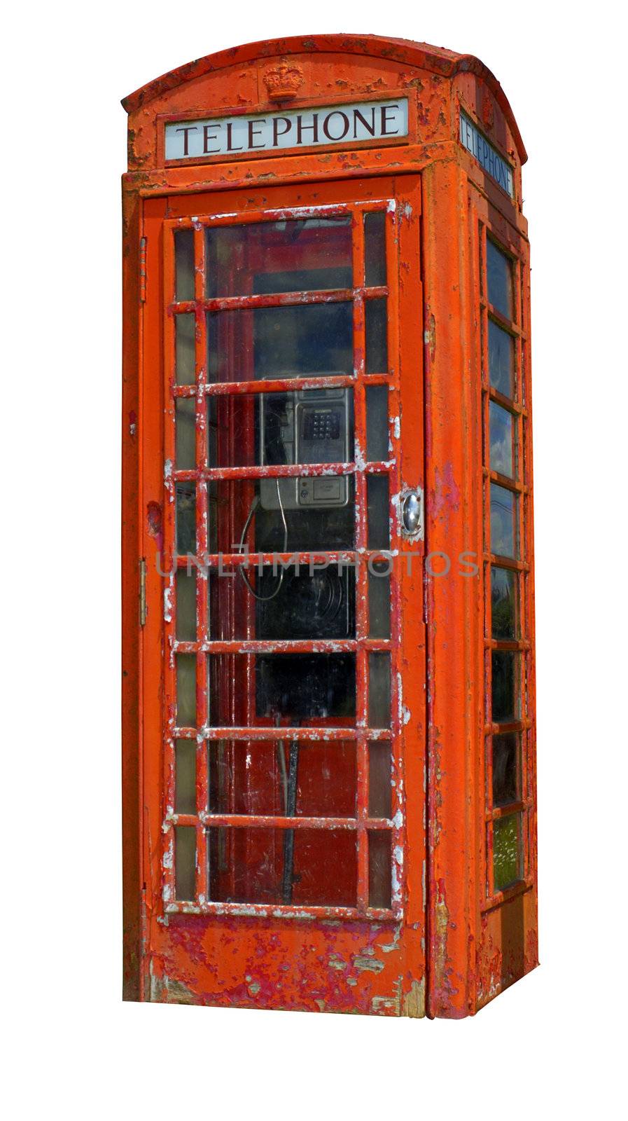 A grungy telephone box (Clipping path included) by Bateleur