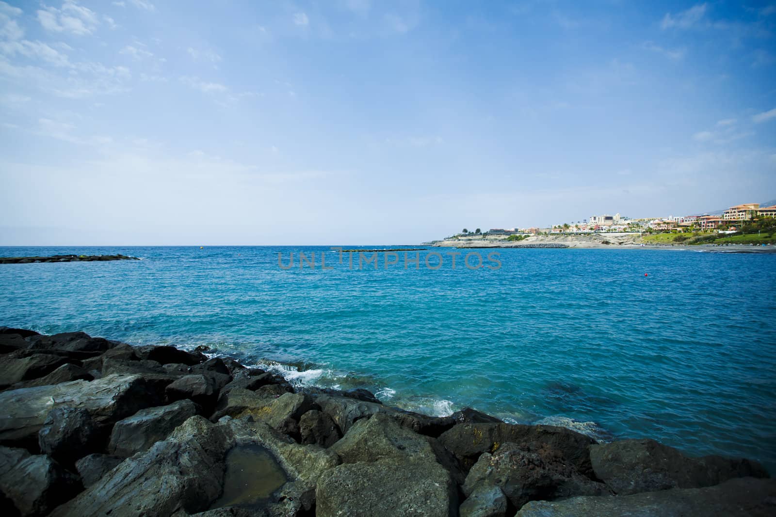 Tenerife island coast line on atlantic ocean