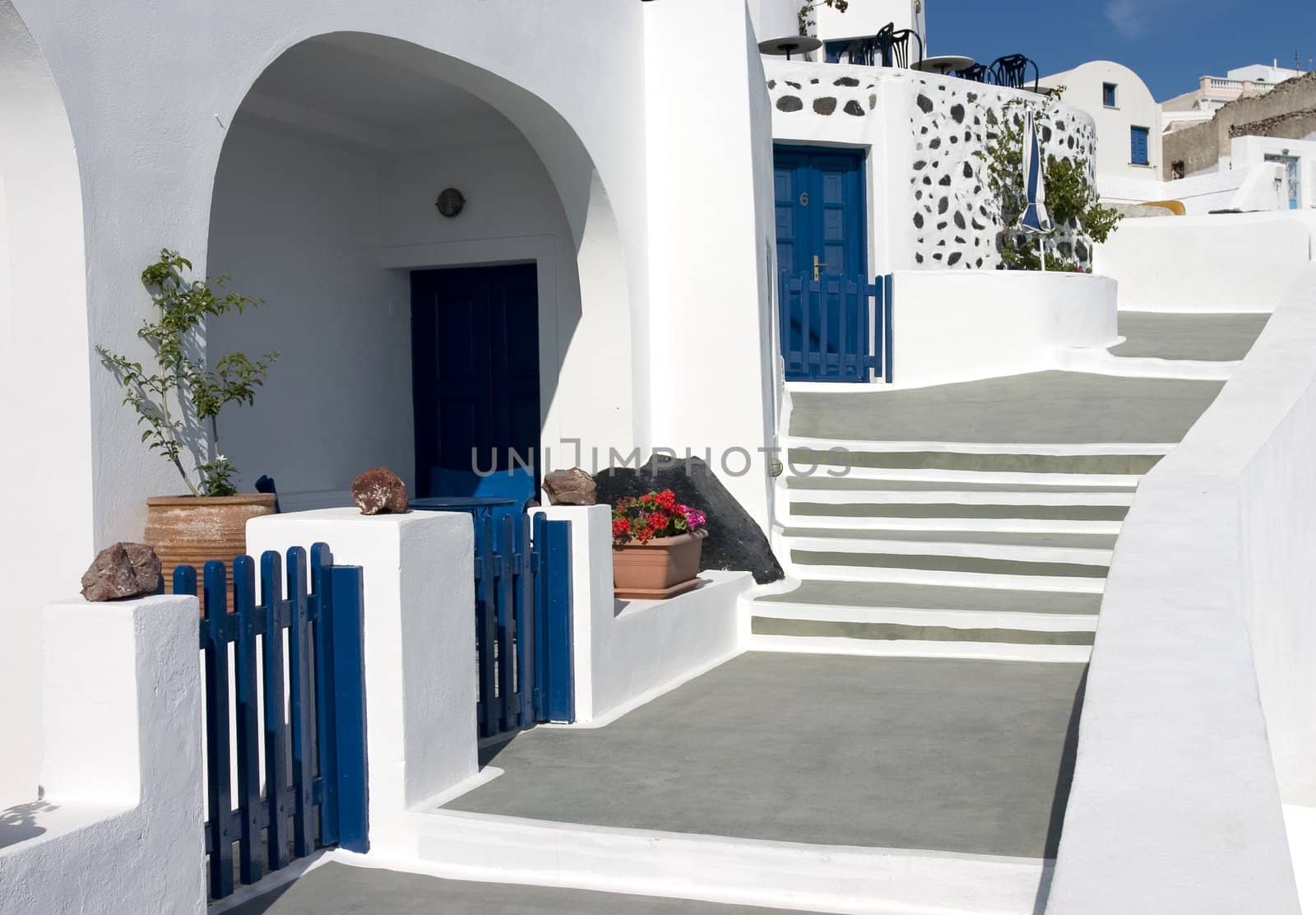 Narrow street on Santorini Island