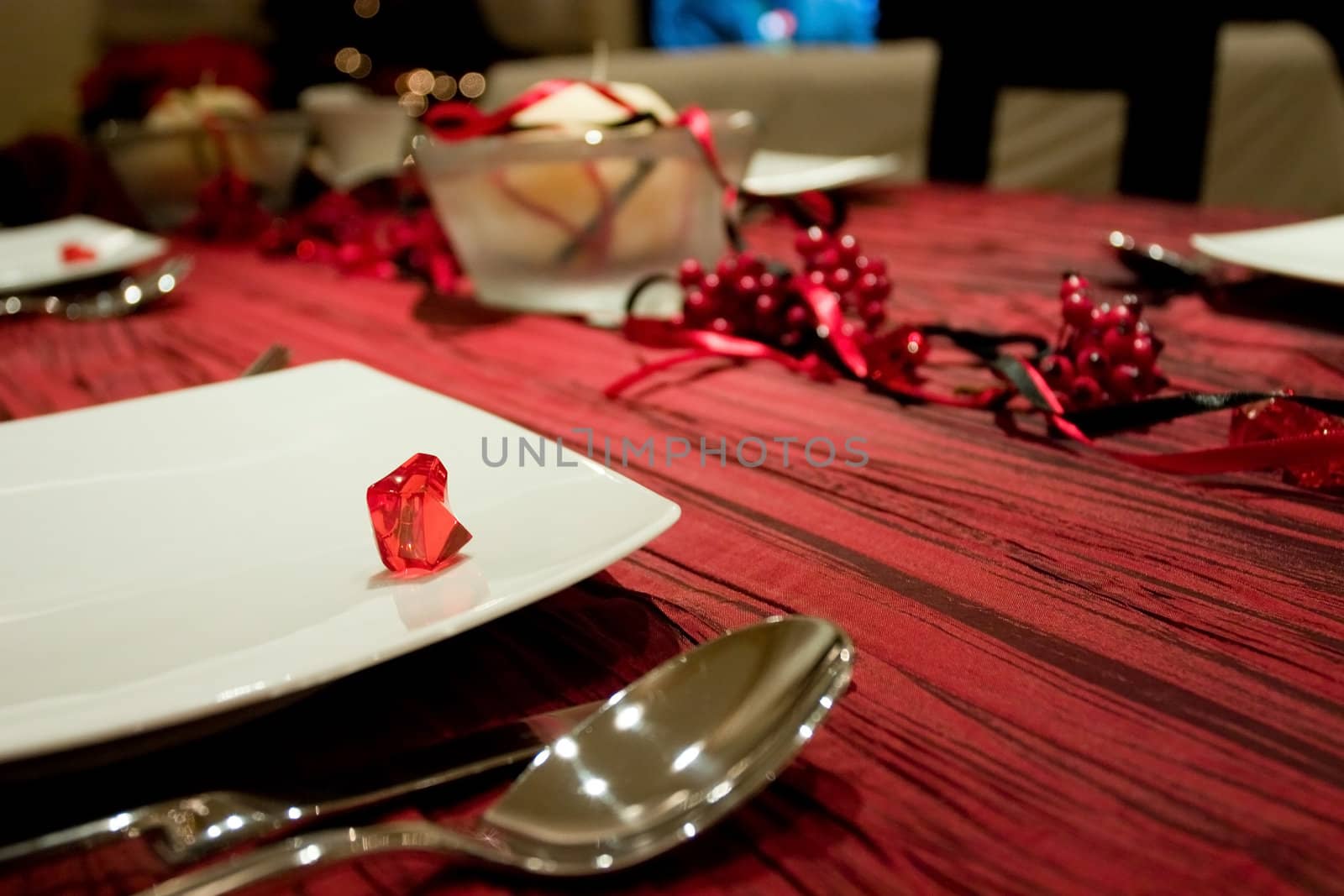 Christmas black and red table decoration