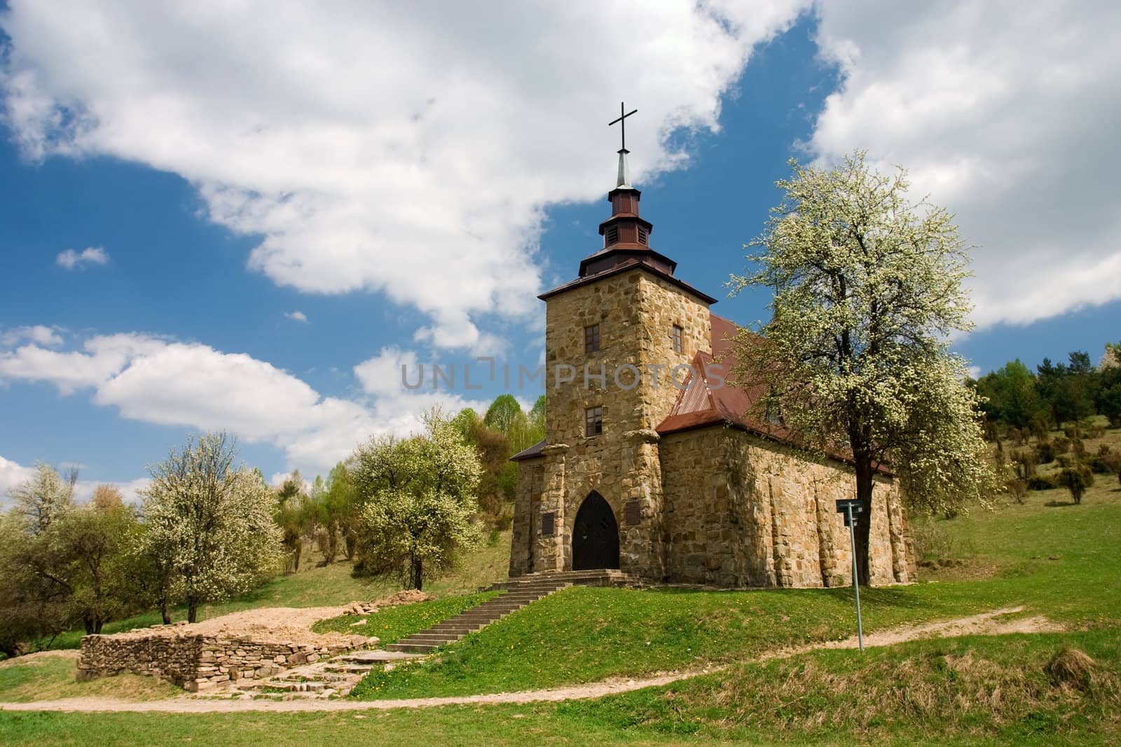 Rare old medieval east european stone church