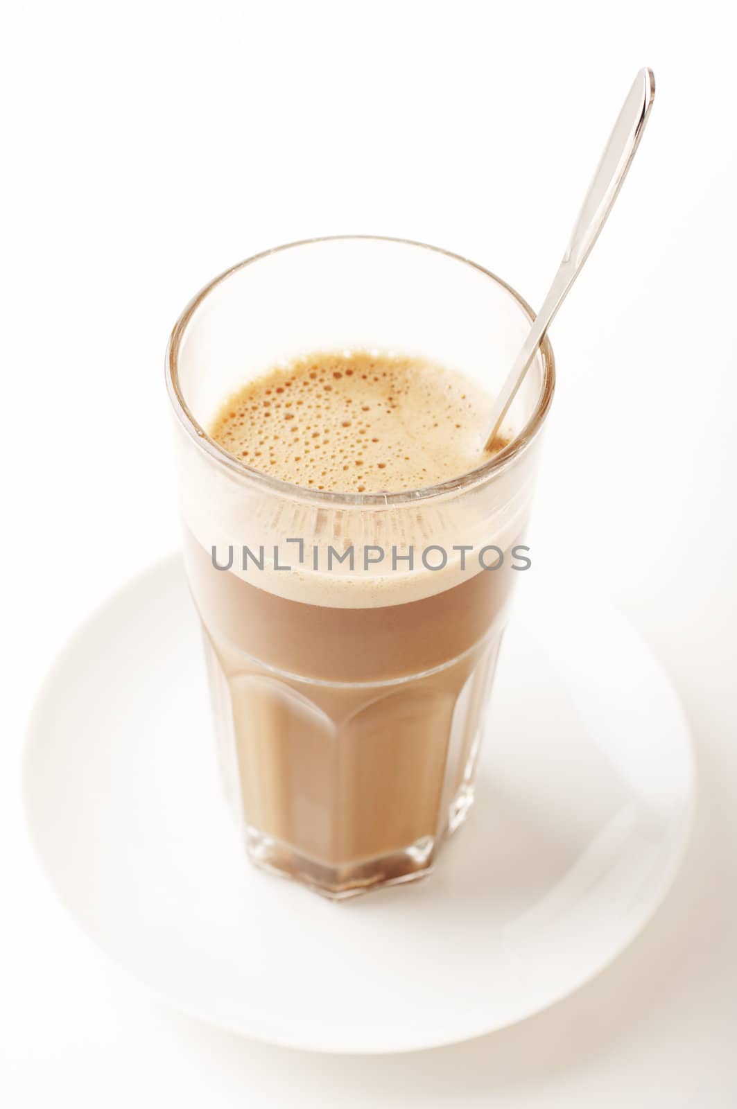 Close-up of a Glass of Hot chocolate with foam
