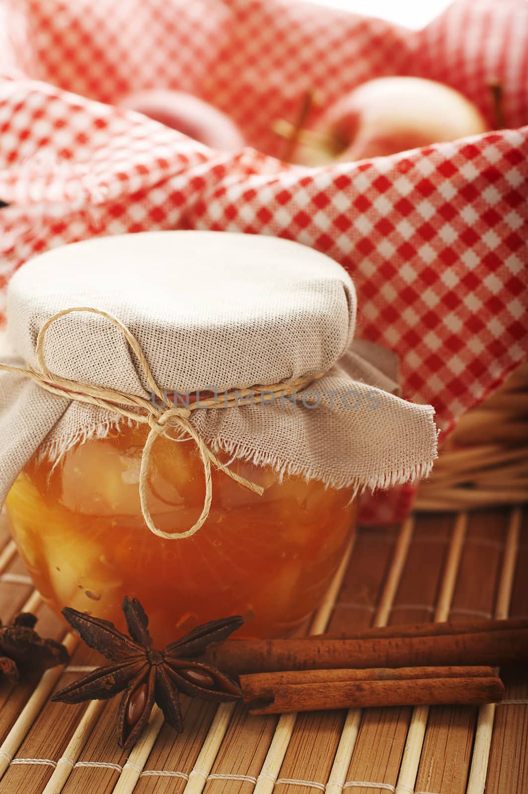New season apple jelly in jar