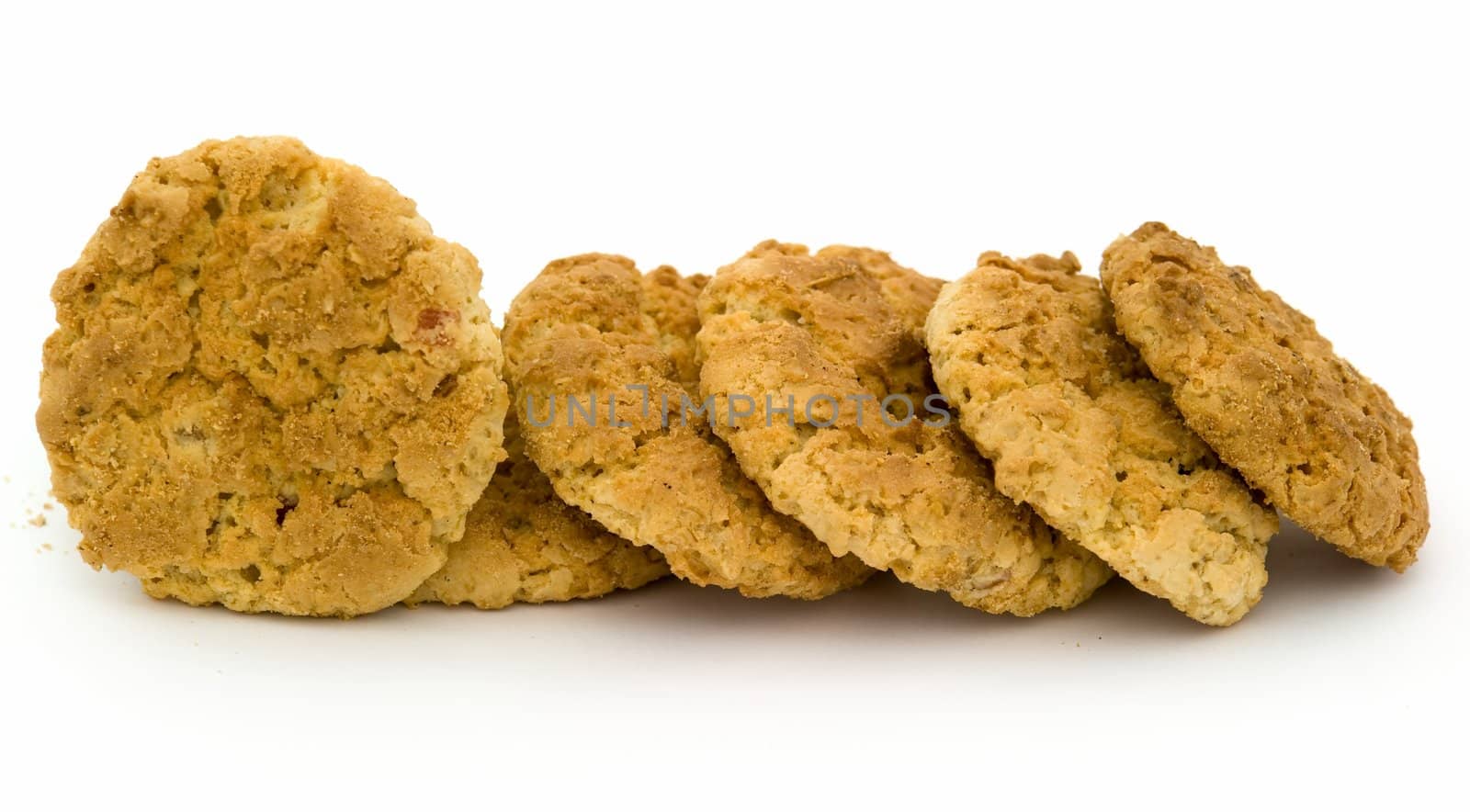 parkin. oatmeal cookies on a white background