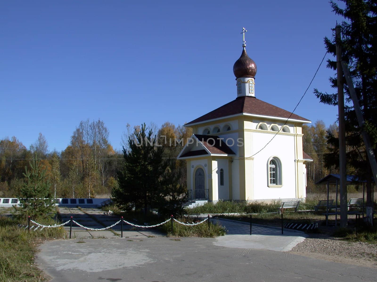Christian chapel on graveyard