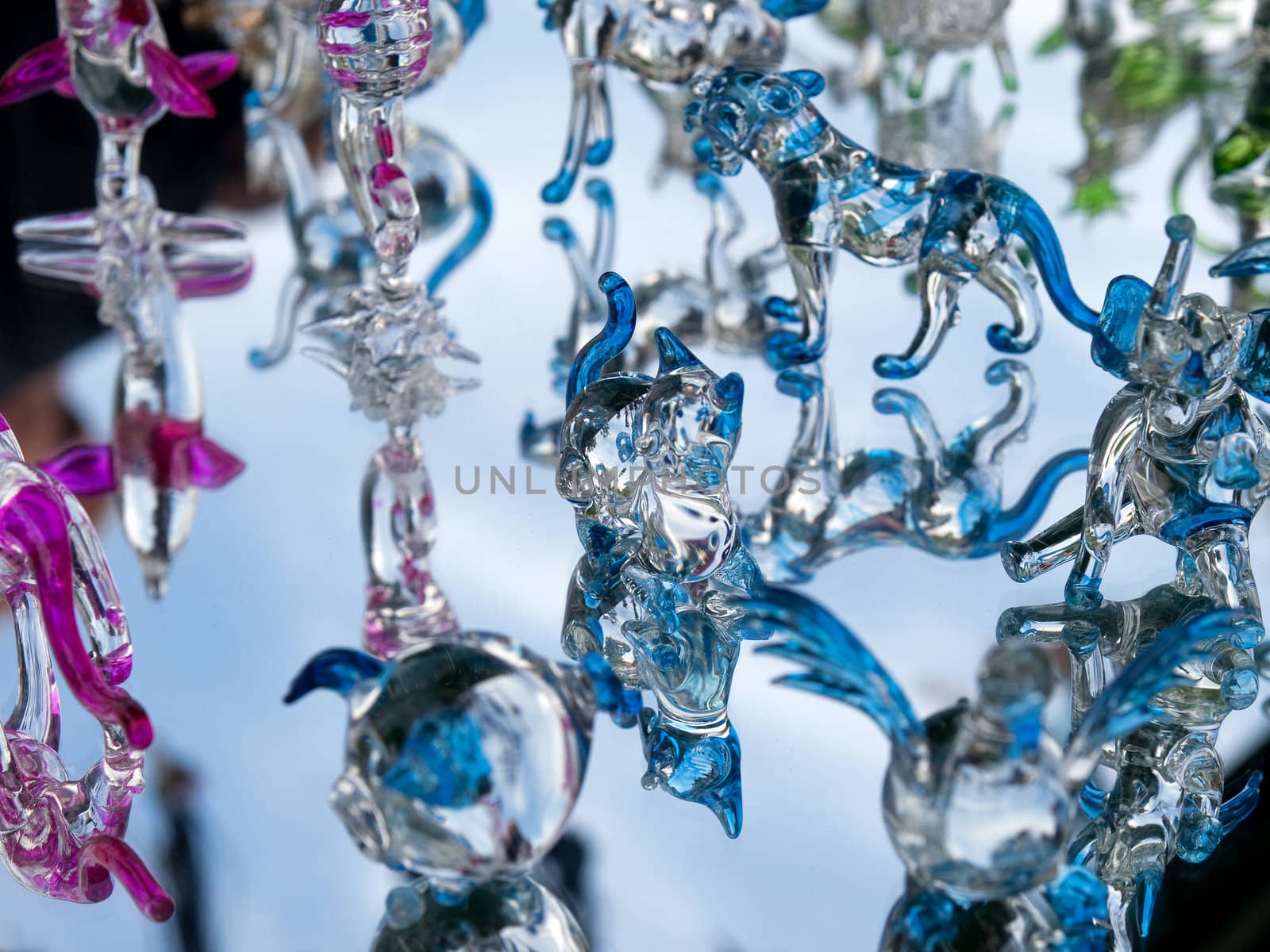 Colorful beautiful glass small animals figurines sculptures 