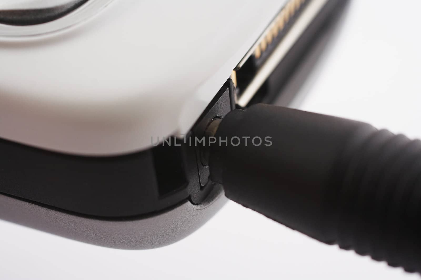 Mobile phone charger plug close up