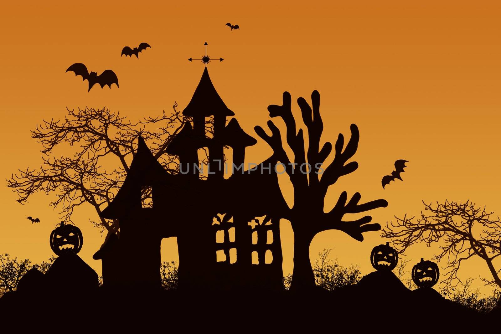 Haunted halloween house by Sandralise
