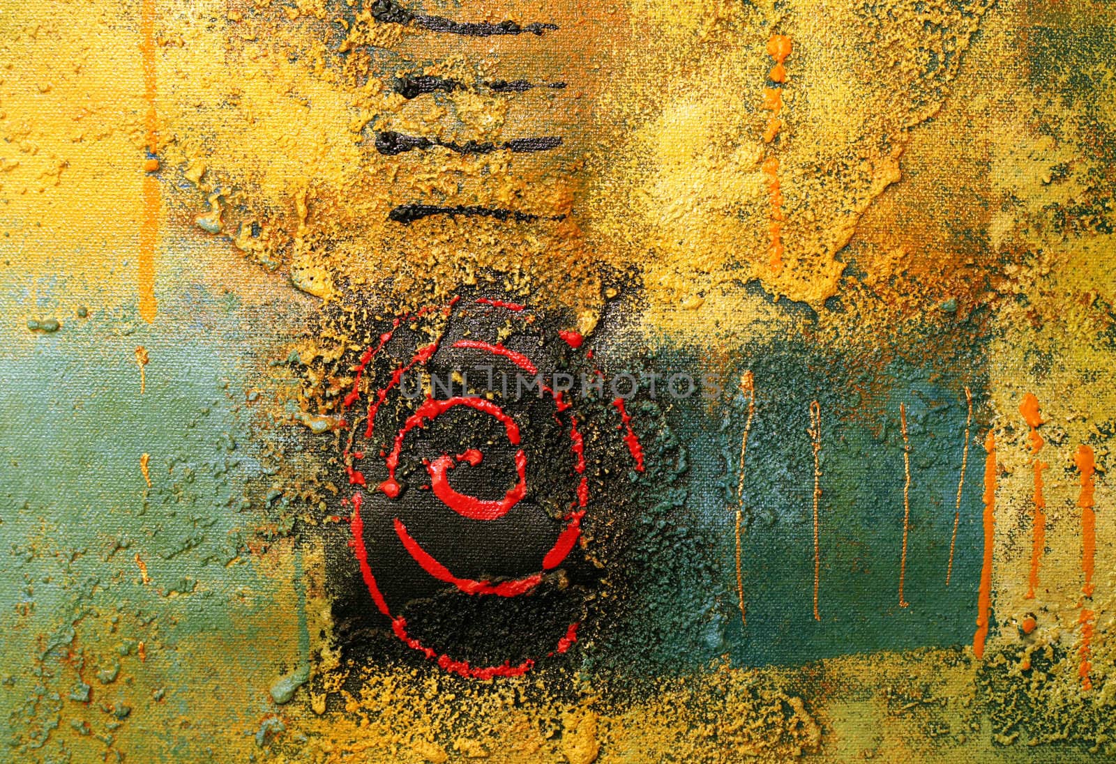 Abstract multi-coloured background drawn by oil paints